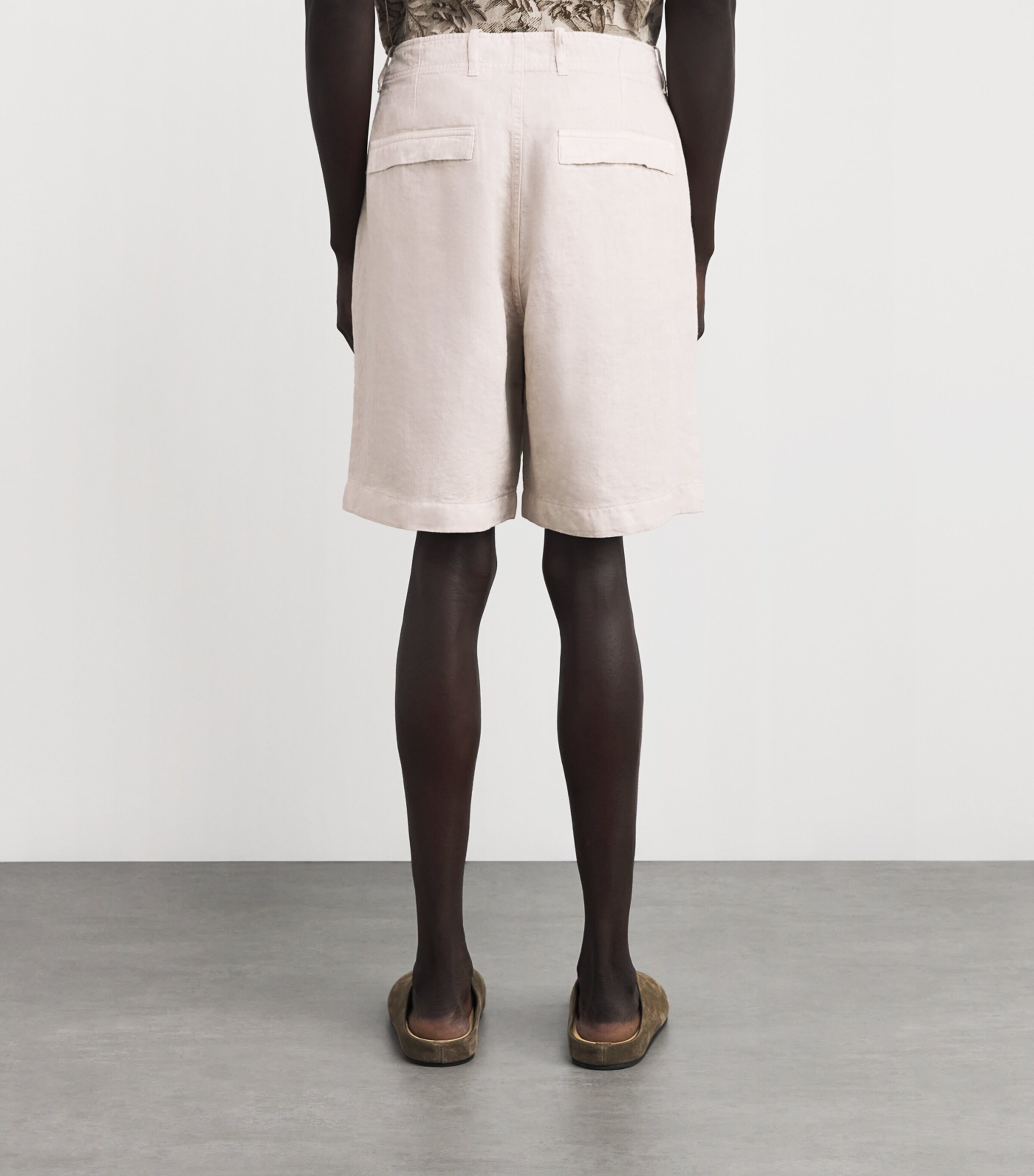 Linen Utility Bermuda Shorts SABBIA Image 4