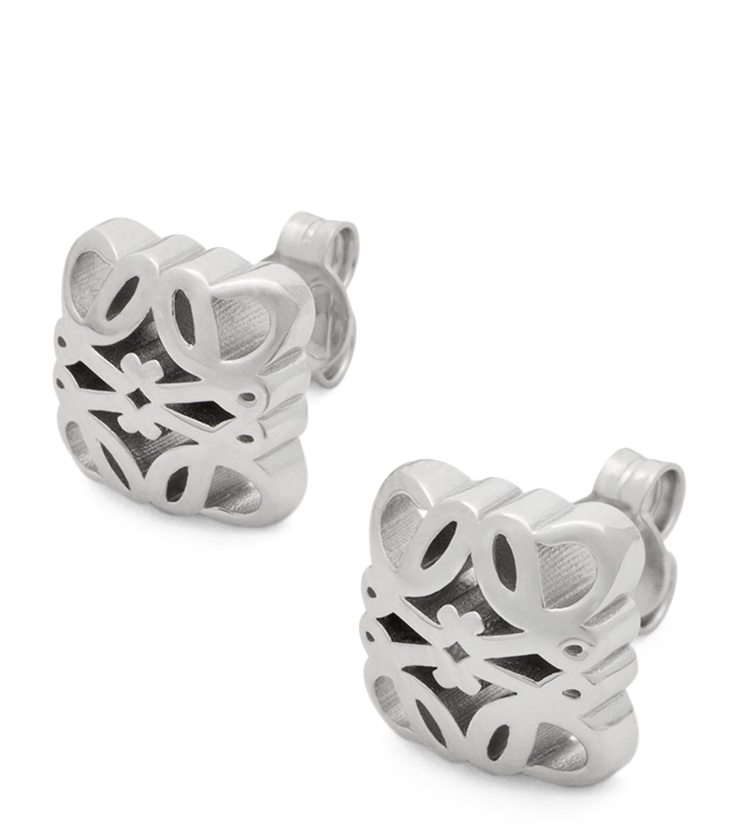 Loewe Anagram Bombé Stud Earrings In Metallic