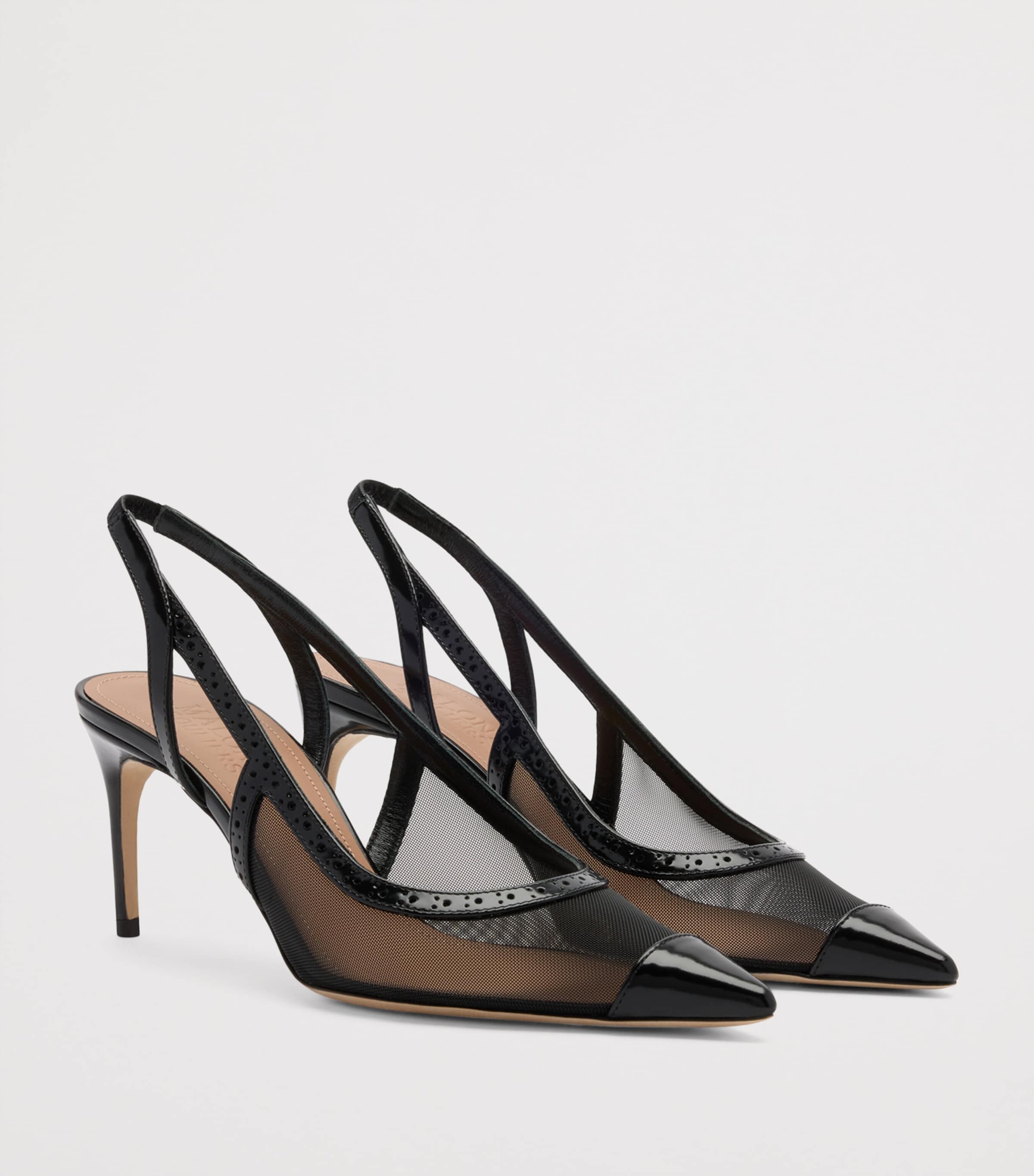 Mesh Aubrey Slingback Pumps 70 BLACK Image 3