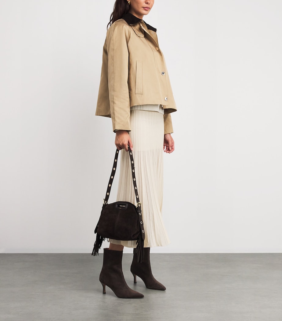 Suede Ankle Boots 75 DARK BROWN Image 6