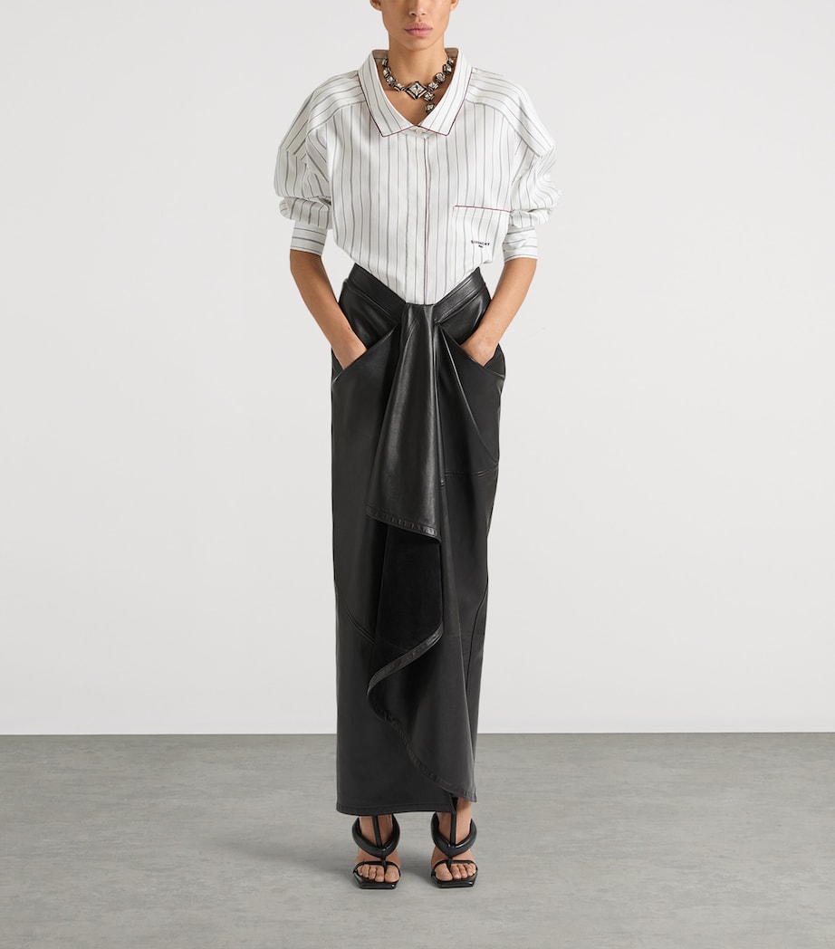 Givenchy Womens Cotton-Silk Stripe Shirt Grey/white Image 2