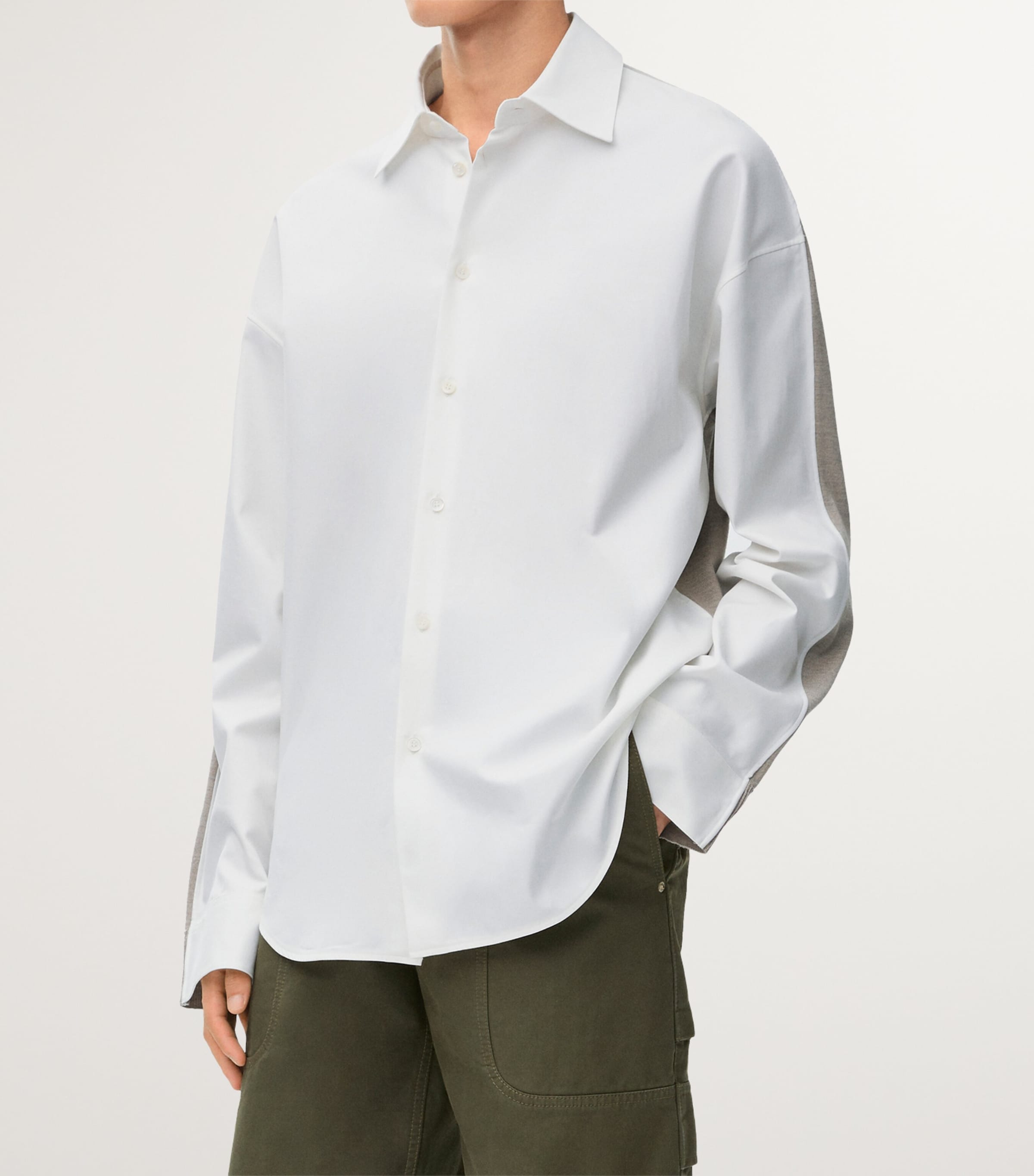 Cotton-Wool Hybrid Shirt WHITE/BEIGE Image 4