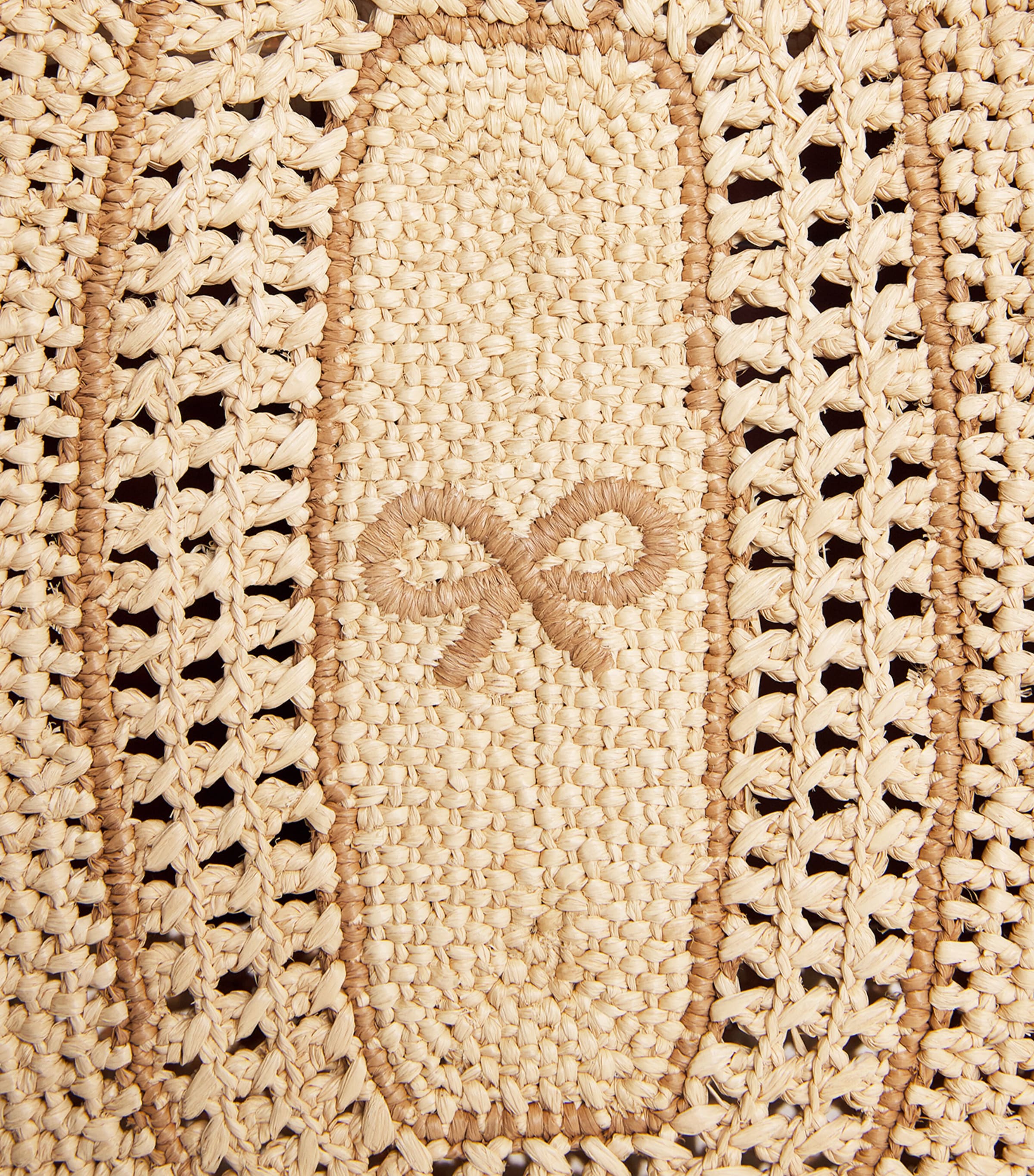 Anya Hindmarch Raffia Leather-Trim Bow Shoulder Bag Natural Raffia Image 5