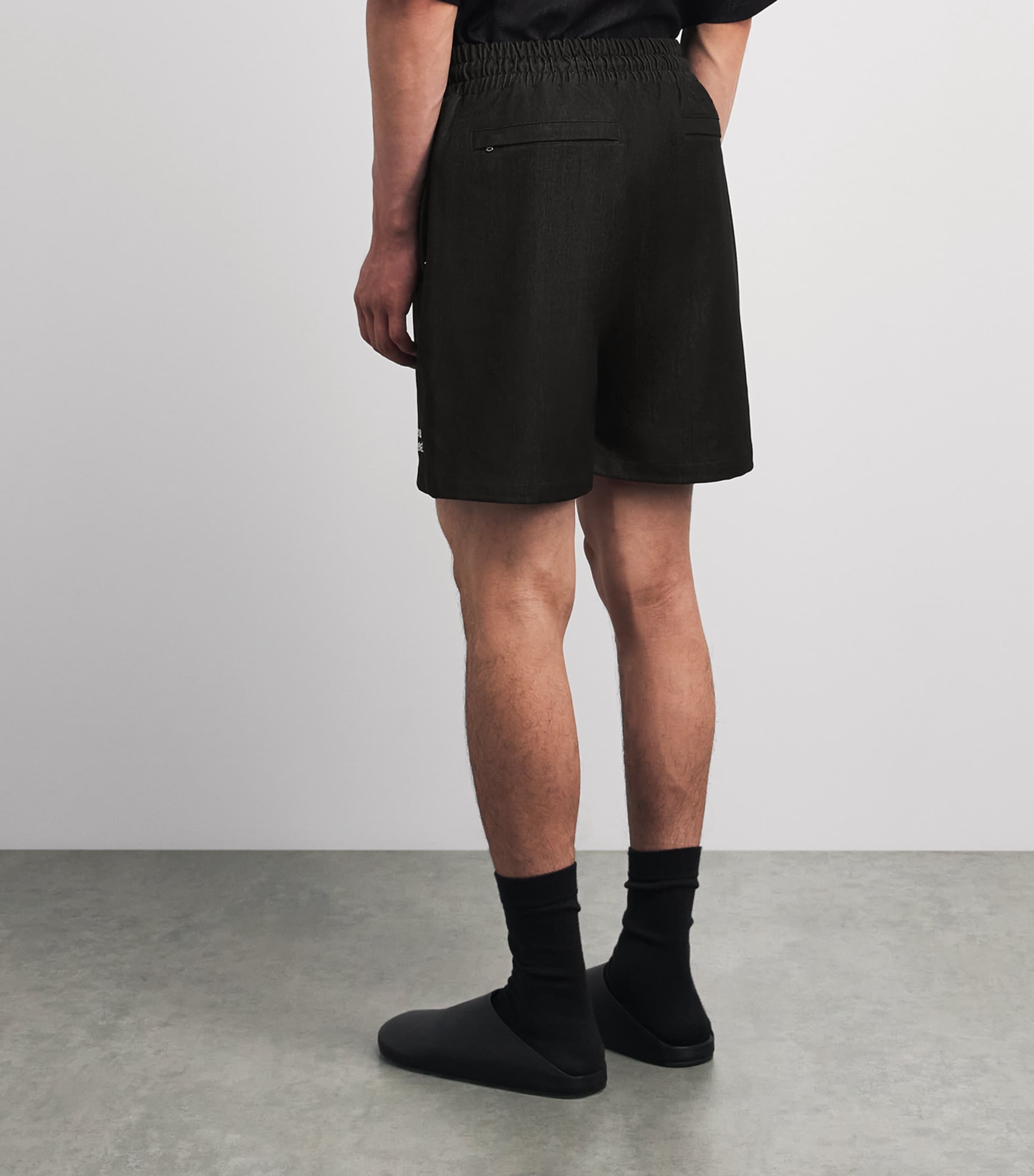 DOMREBEL Mens Chambray Baller Shorts Black Image 5