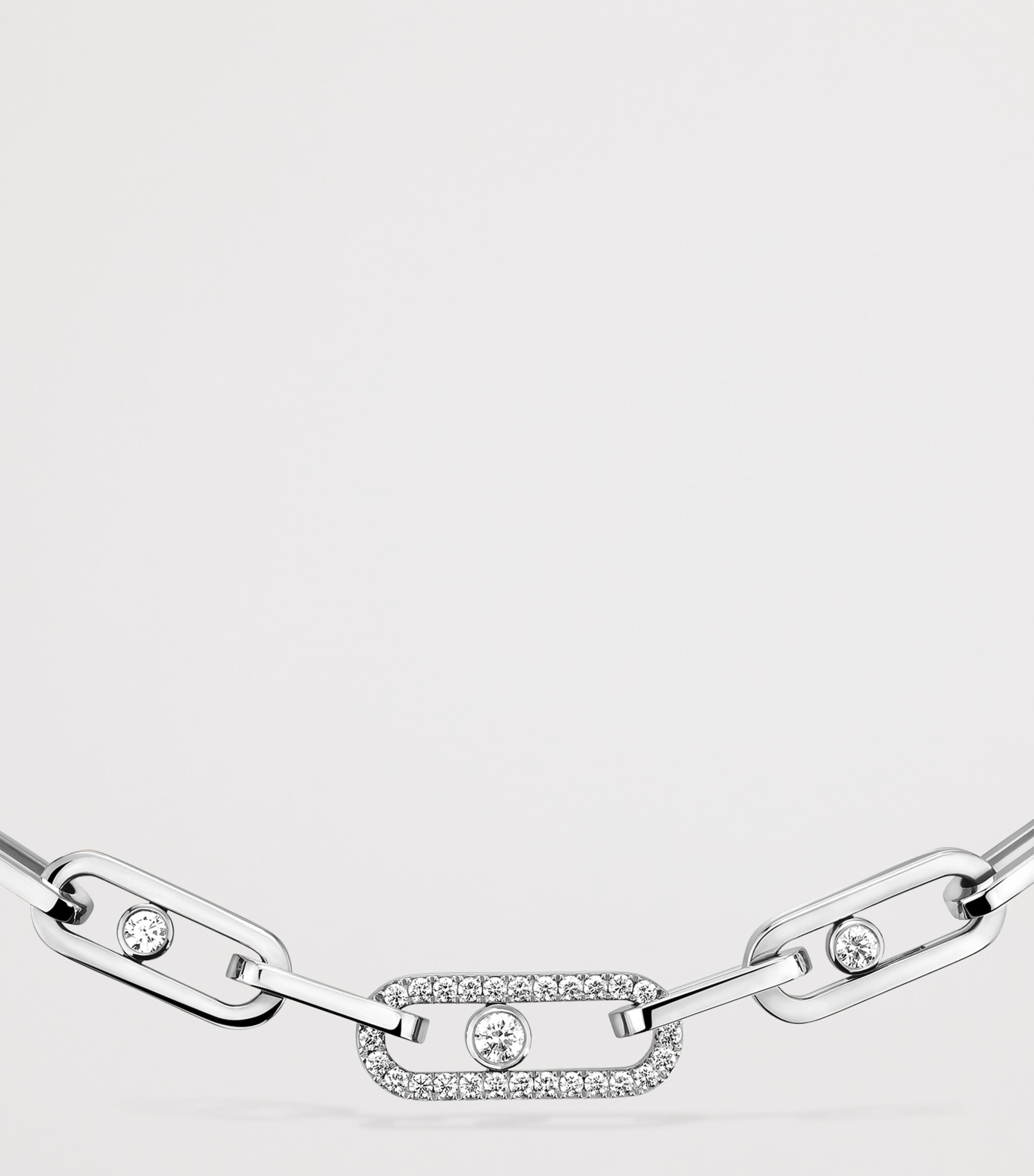 Messika Move Link Pink Gold and Diamond Necklace (1.10ct) White Gold Image 3