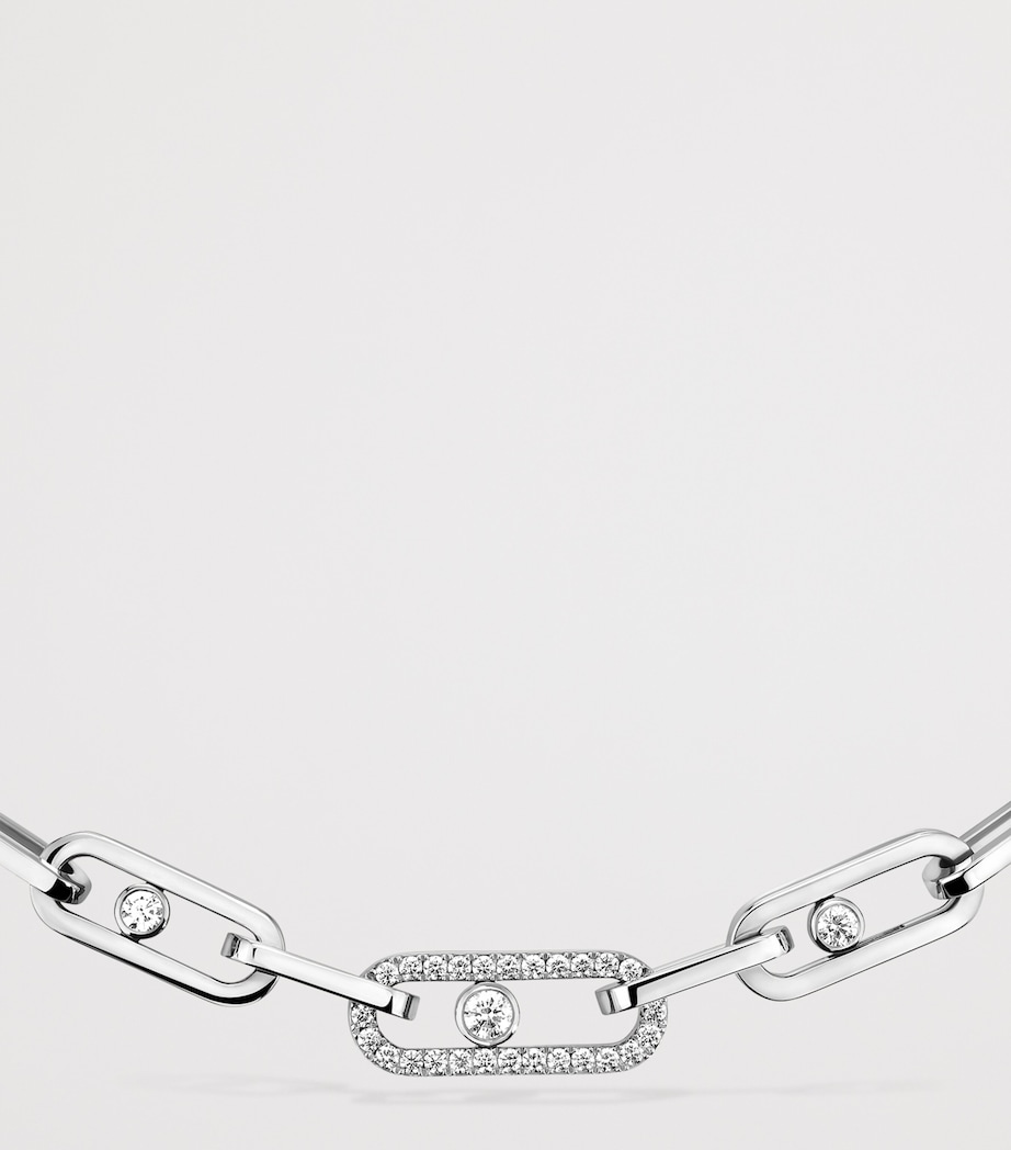 Messika Move Link Pink Gold and Diamond Necklace (1.10ct) White Gold Image 3