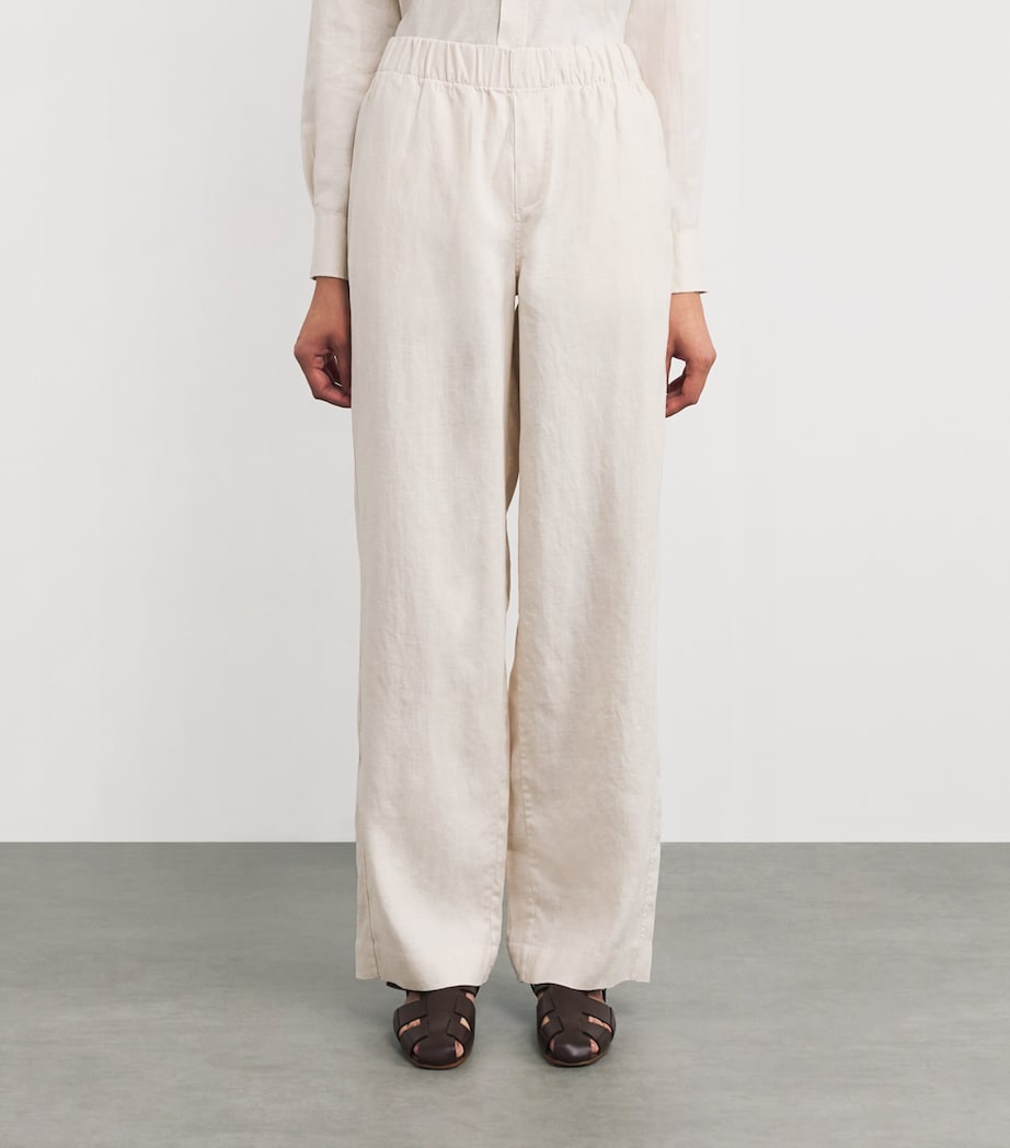 With Nothing Underneath Womens Hemp The Palazzo Trousers Parchment Image 3