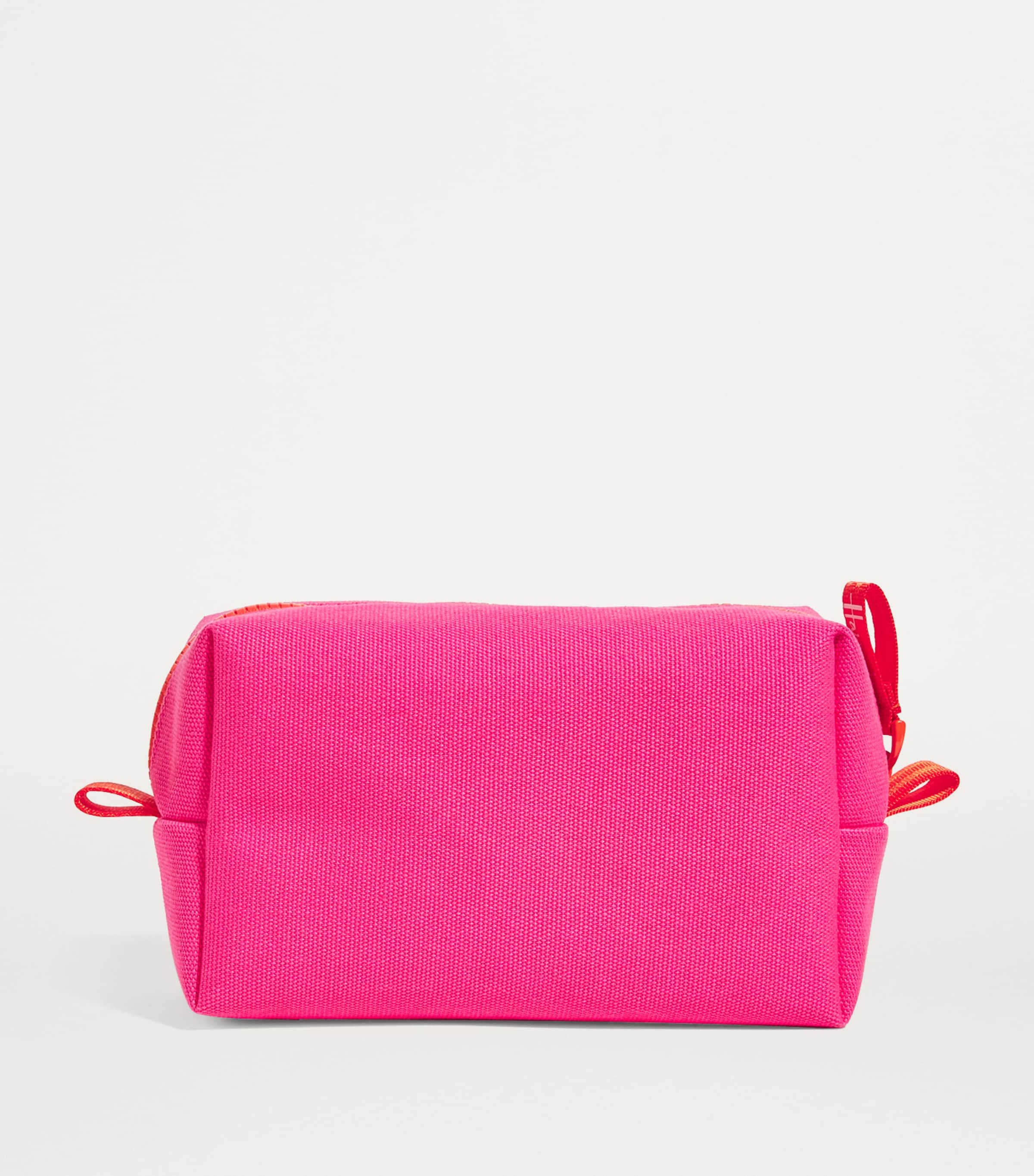 Harrods Cotton Logo Cosmetics Bag Bright Pink Image 2