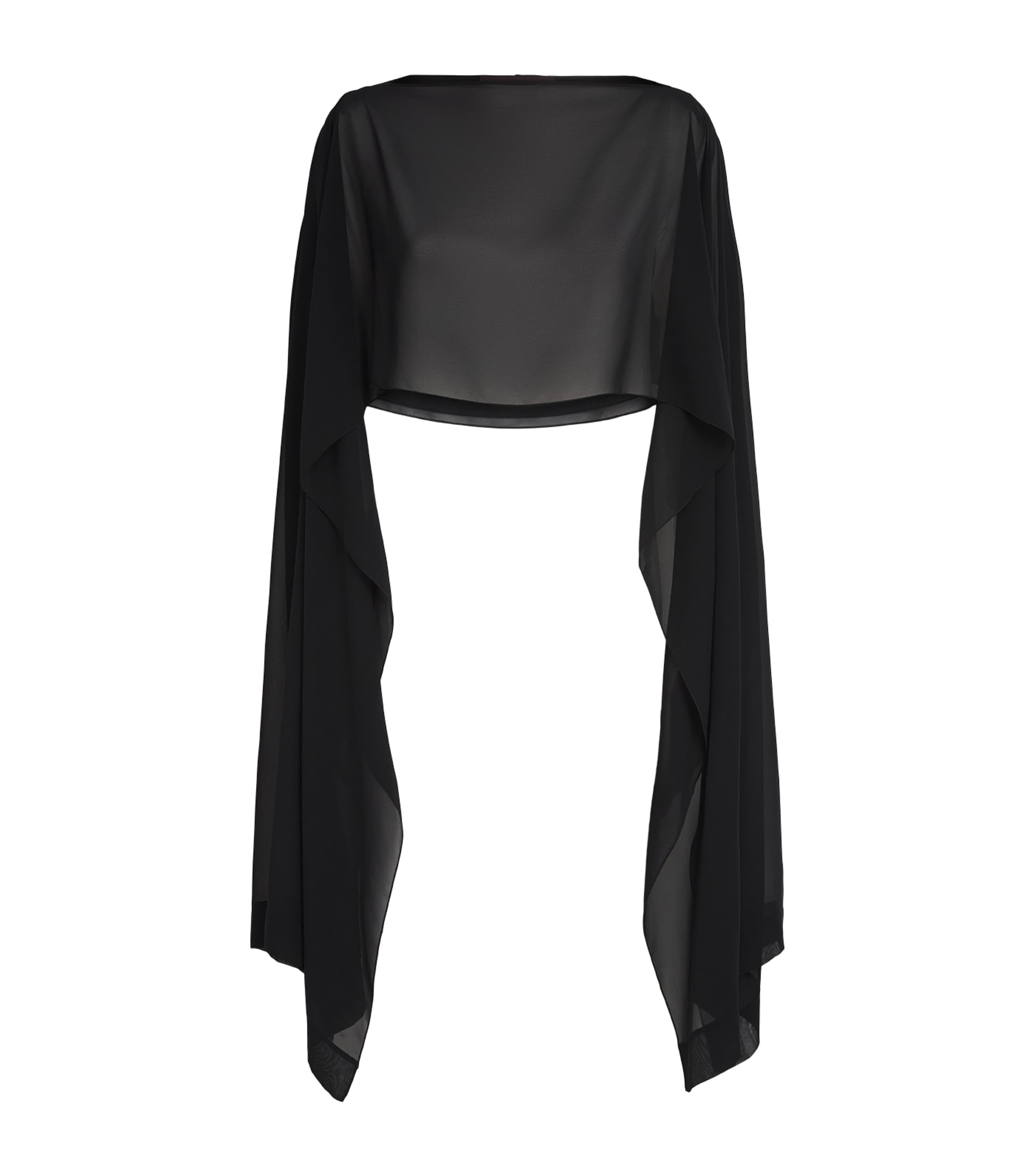 Talbot Runhof Womens Organza Shawl Black Image 1