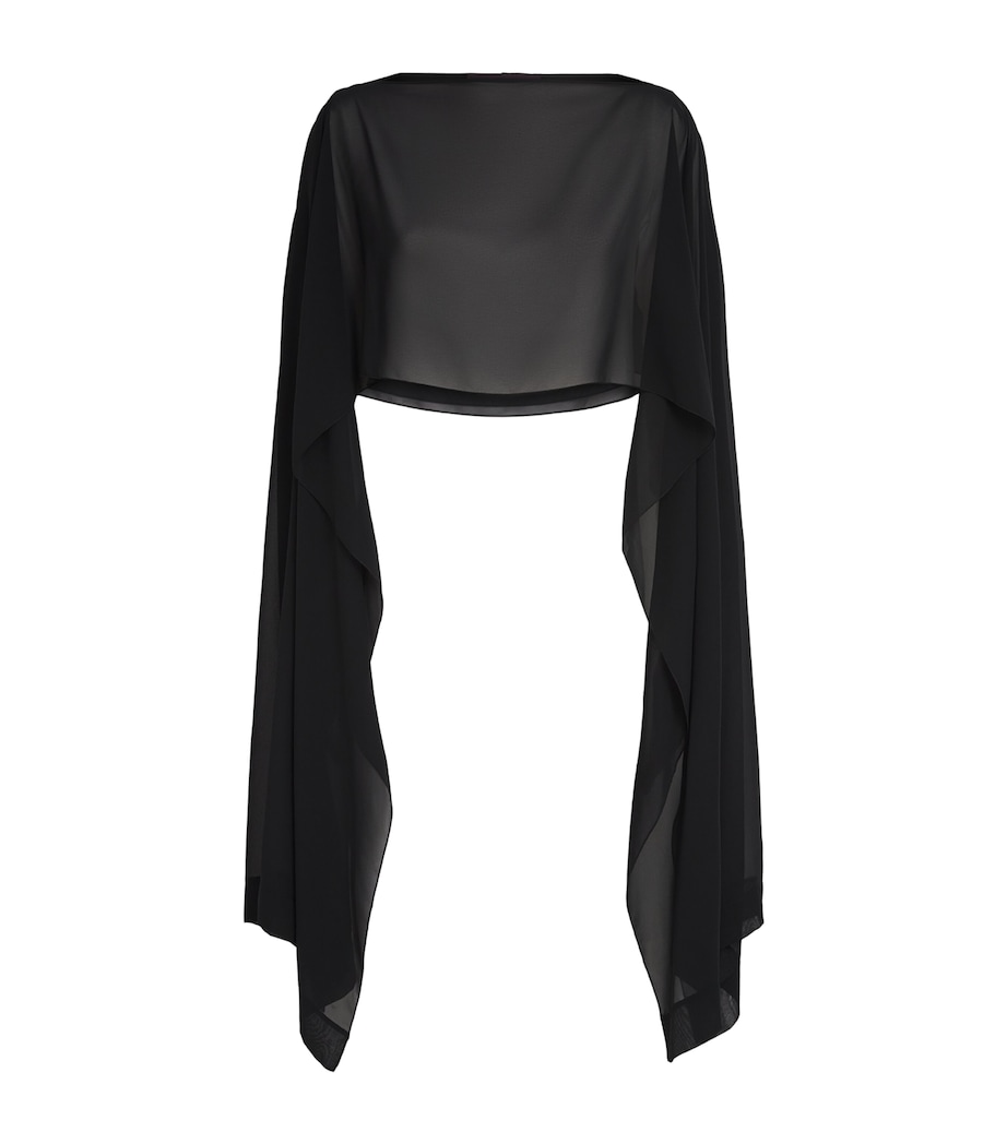 Talbot Runhof Womens Organza Shawl Black Image 1