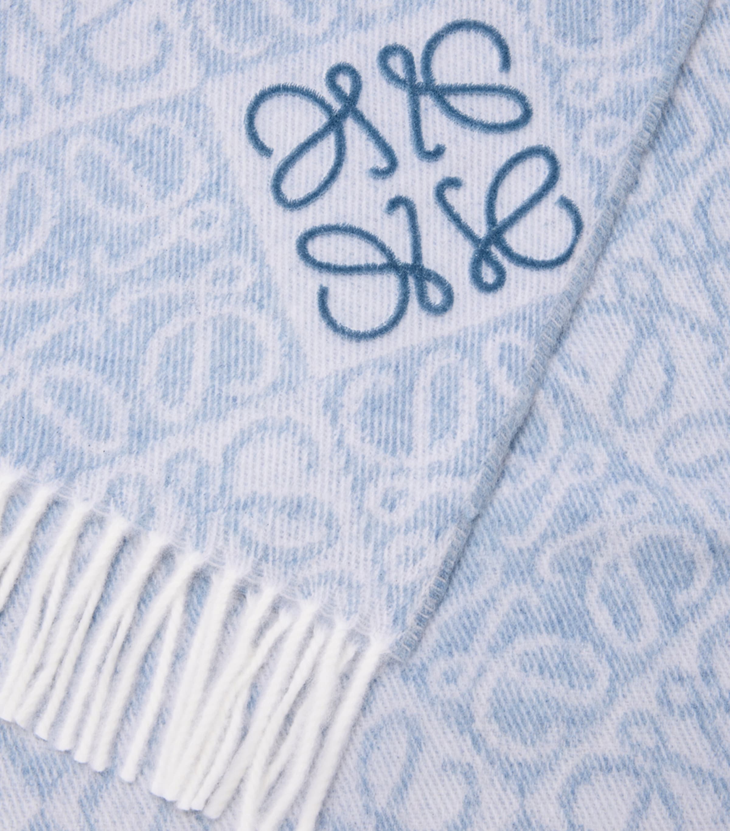 Wool-Cashmere Anagram Scarf LIGHT BLUE Image 3