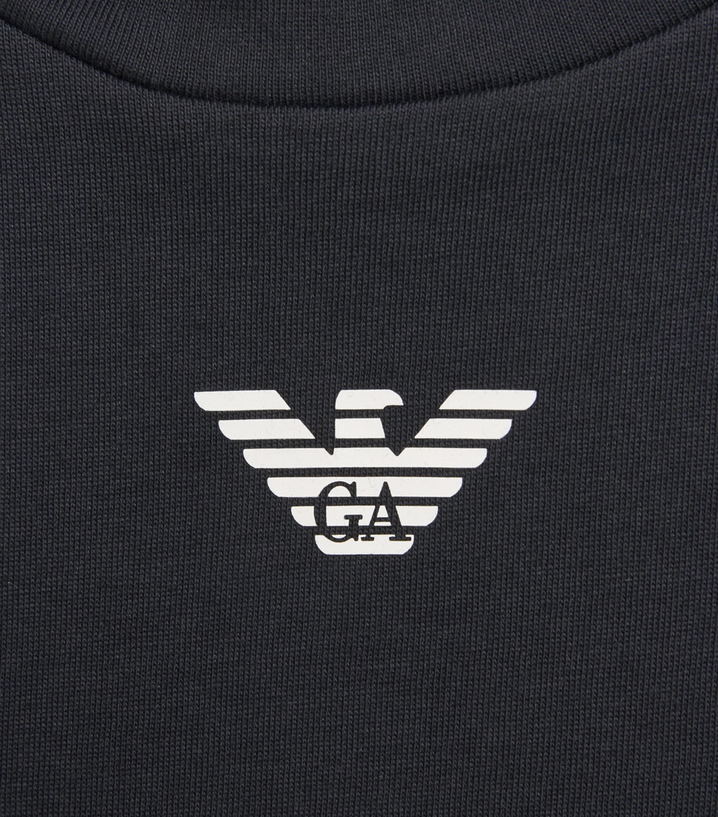 Emporio Armani Kids Cotton Logo T-Shirt (4-16 Years) Navy /off W Image 3