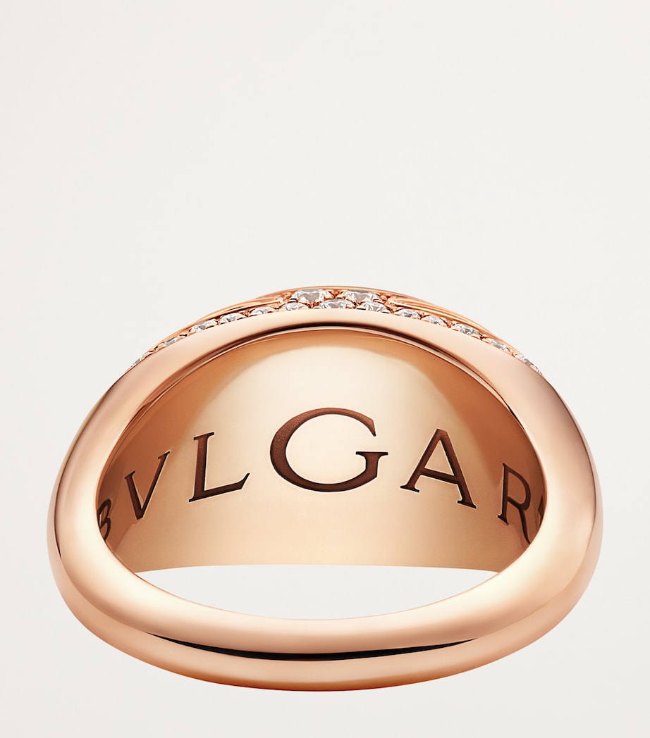 Rose Gold and Diamond Cabochon Ring PINK GOLD Image 6