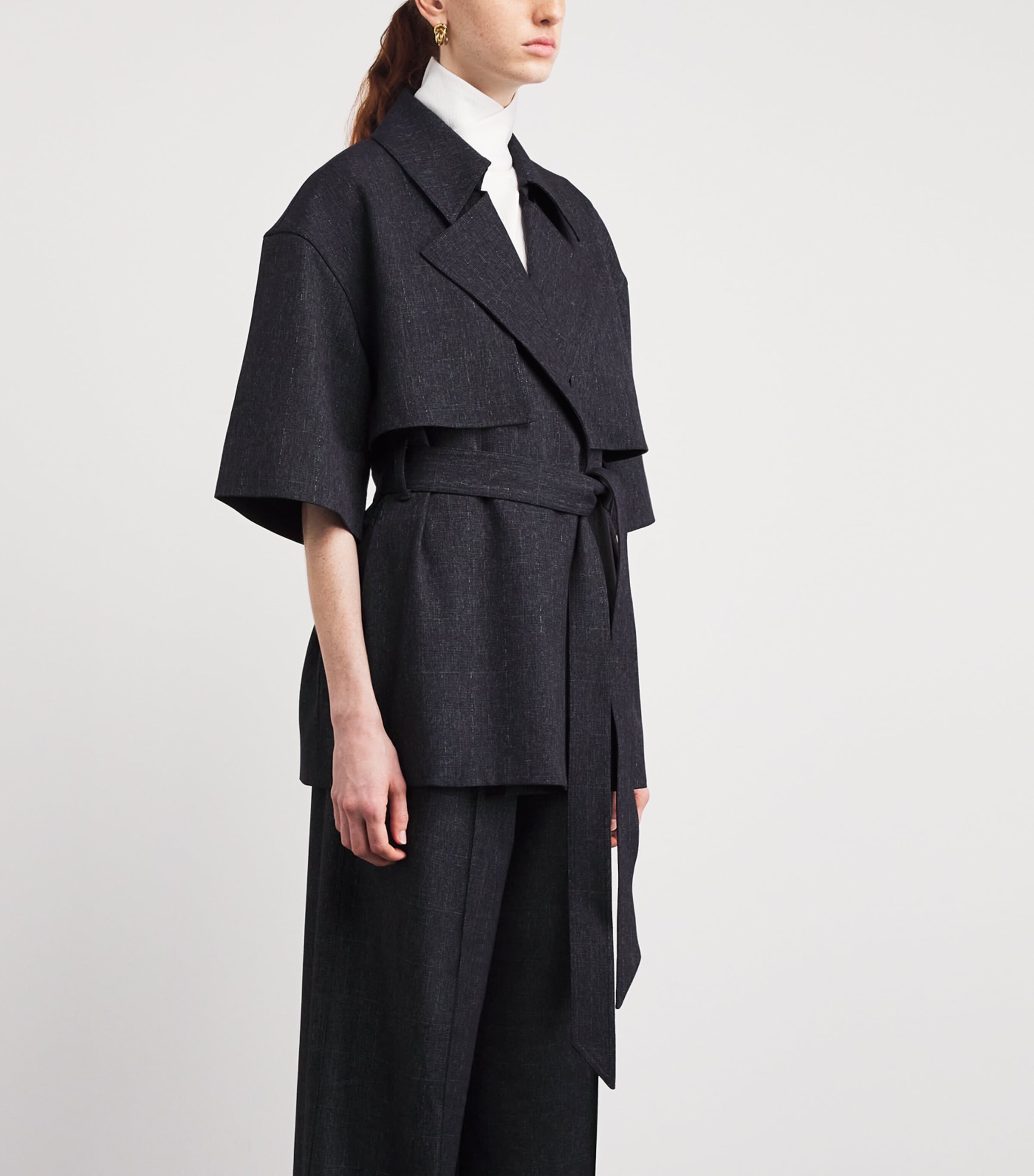 Belted Antony Trench Jacket D60 DENIM NAVY Image 3