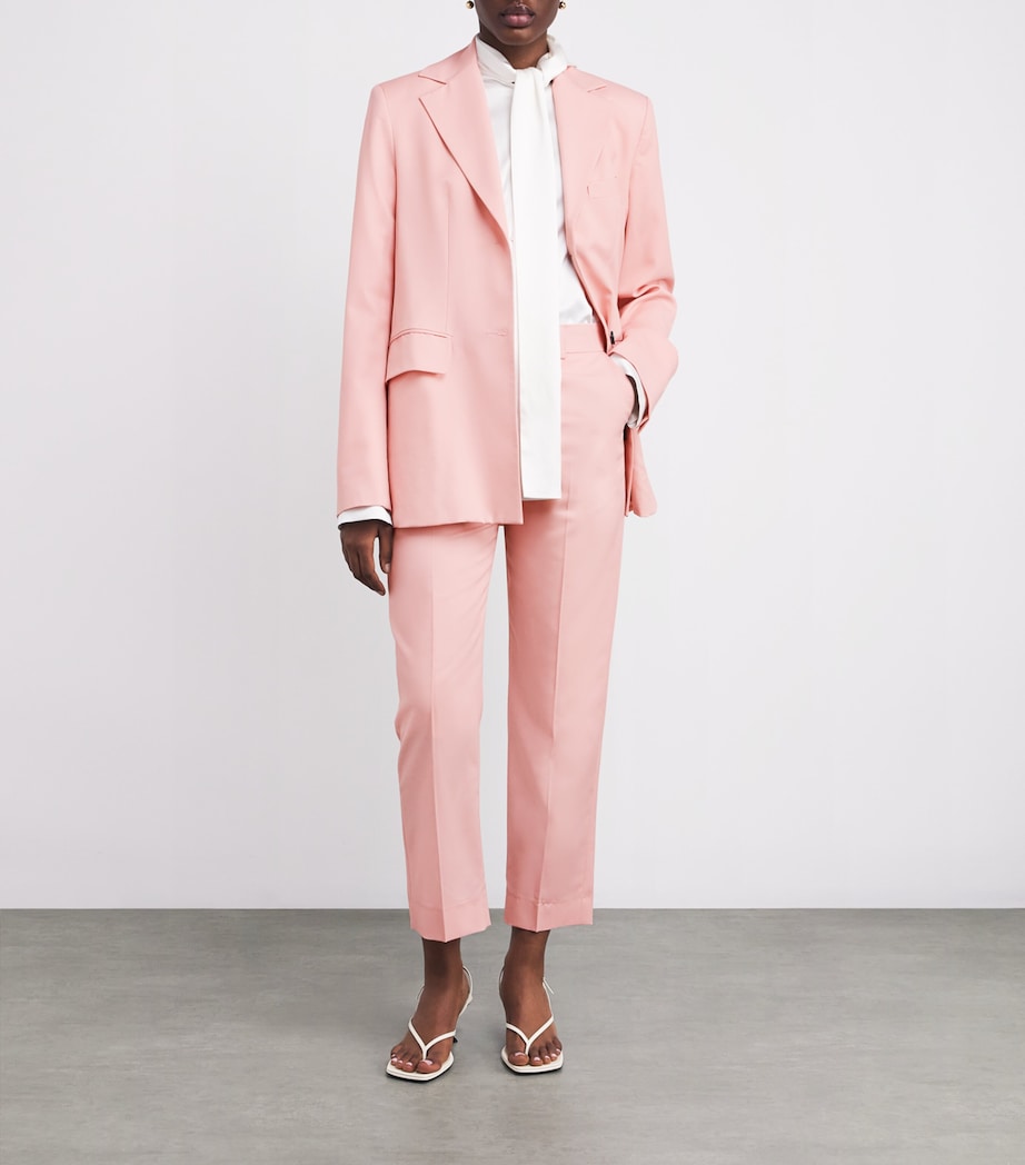 Silk Geometric Wide-Leg Trousers EXCL BABY PINK WOOL Image 2