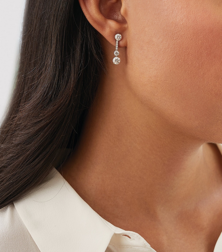 Platinum and Diamond Waterfall Small Drop Earrings PLATINUM Image 2