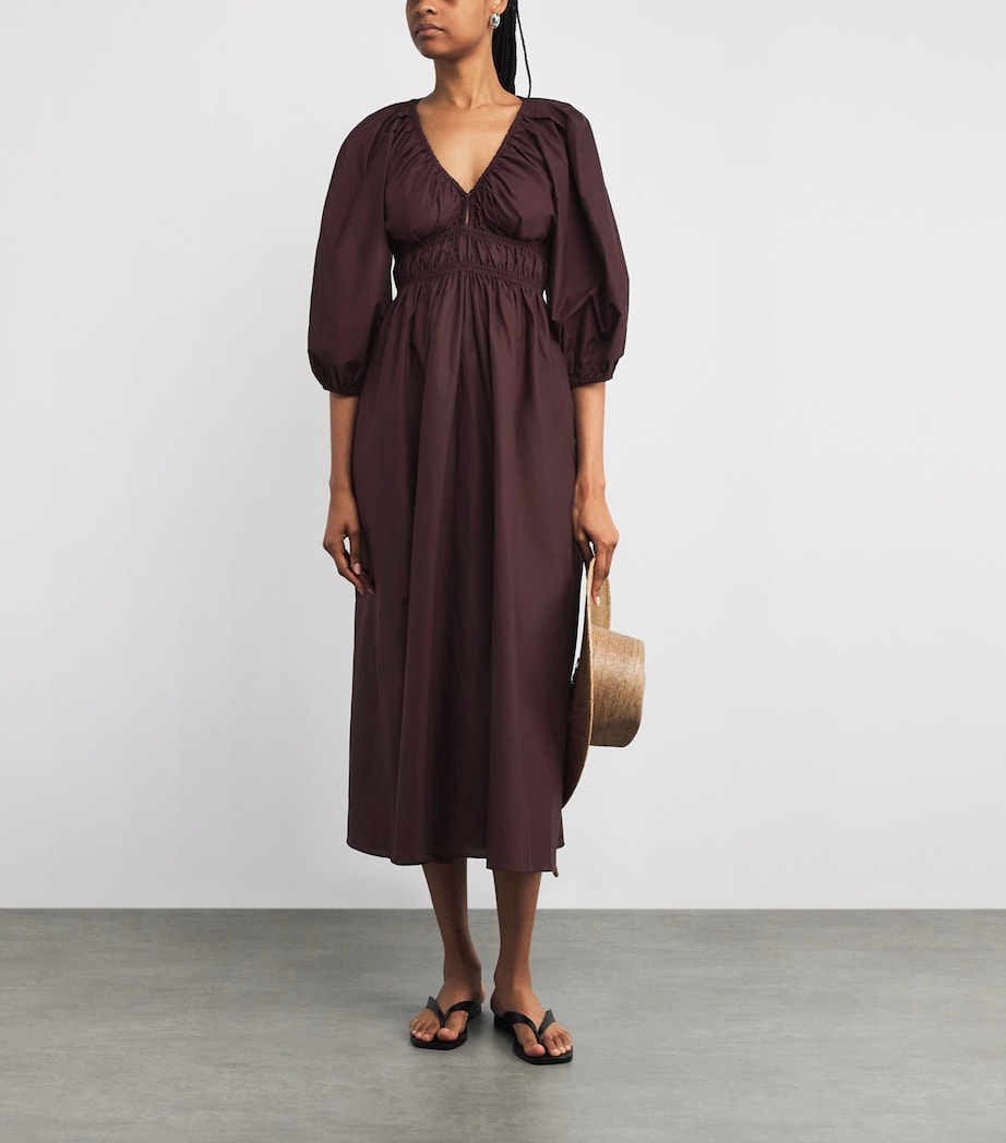 Cotton Plunge Dress AUBERGINE/AUB Image 2