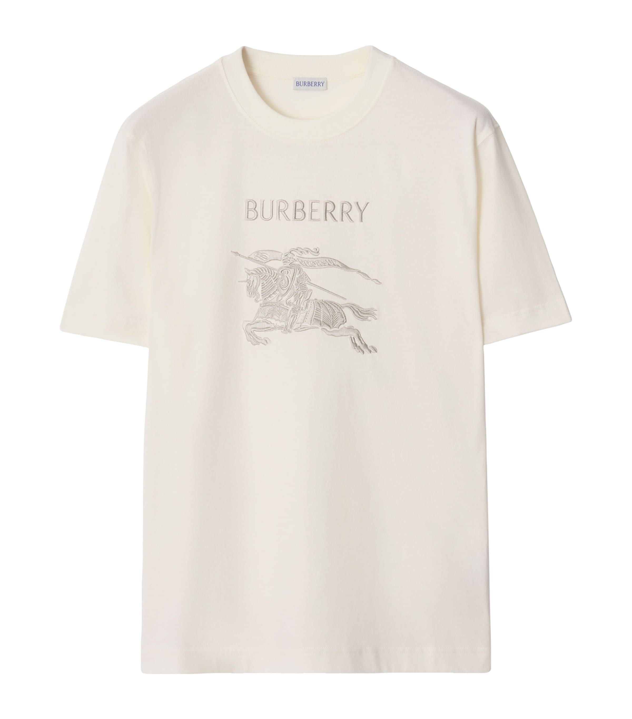 Cotton Embroidered Logo Slim T-Shirt CHALK Image 1