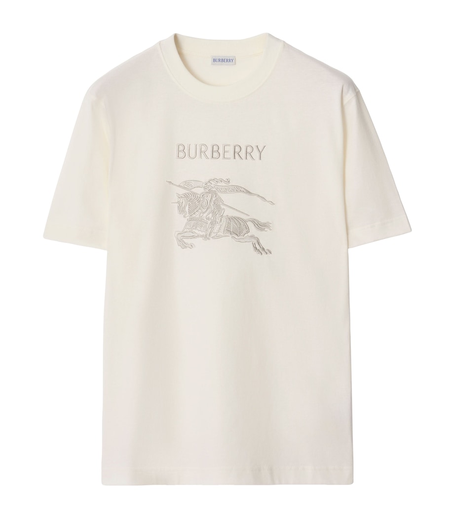 Cotton Embroidered Logo Slim T-Shirt CHALK Image 1