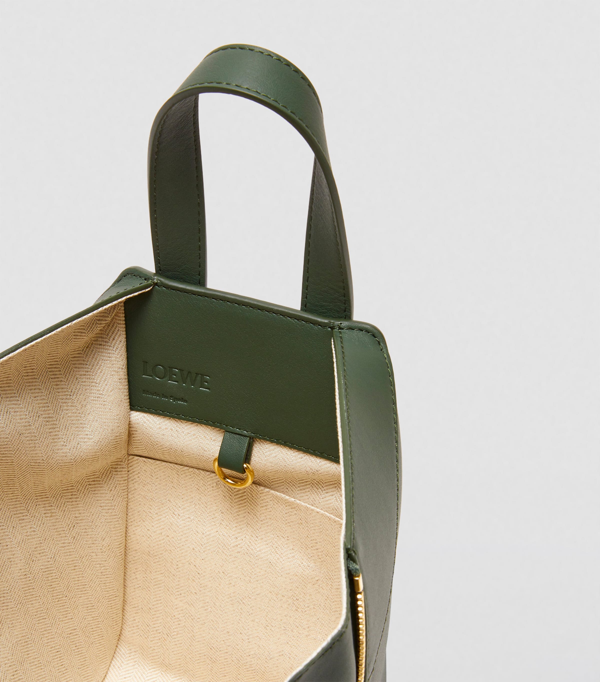 Leather Hammock Top-Handle Bag BOTTLE GREEN Image 4