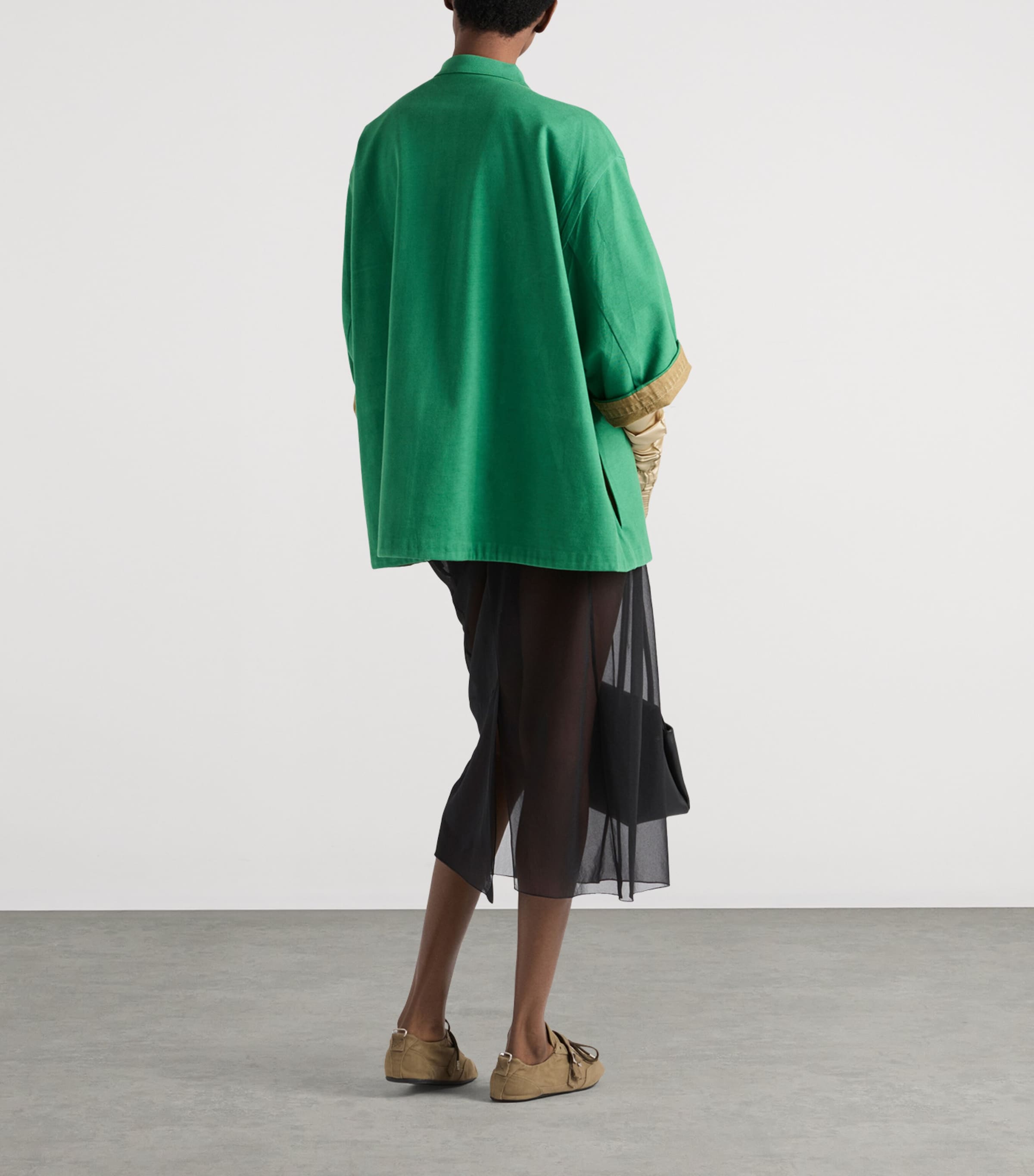 Prada Womens Old Piqué Blouson Jacket Green Image 5