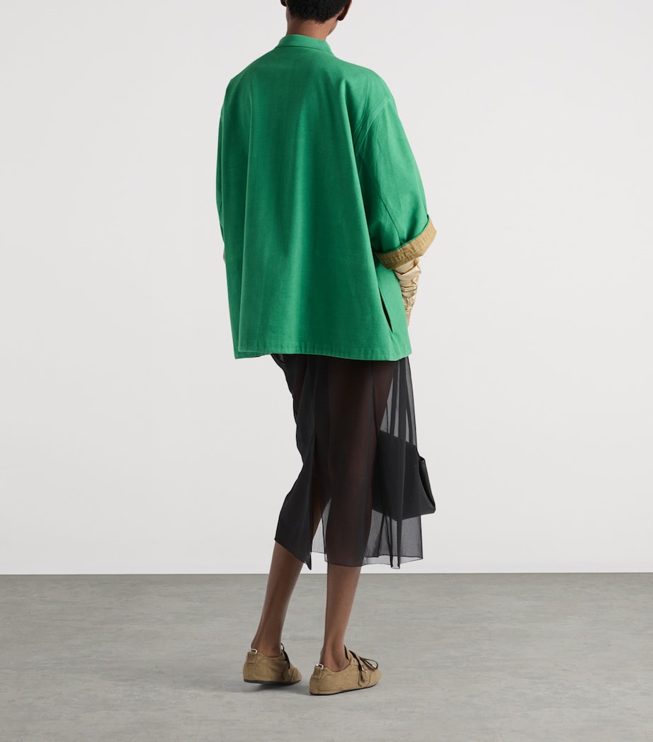 Prada Womens Old Piqué Blouson Jacket Green Image 5
