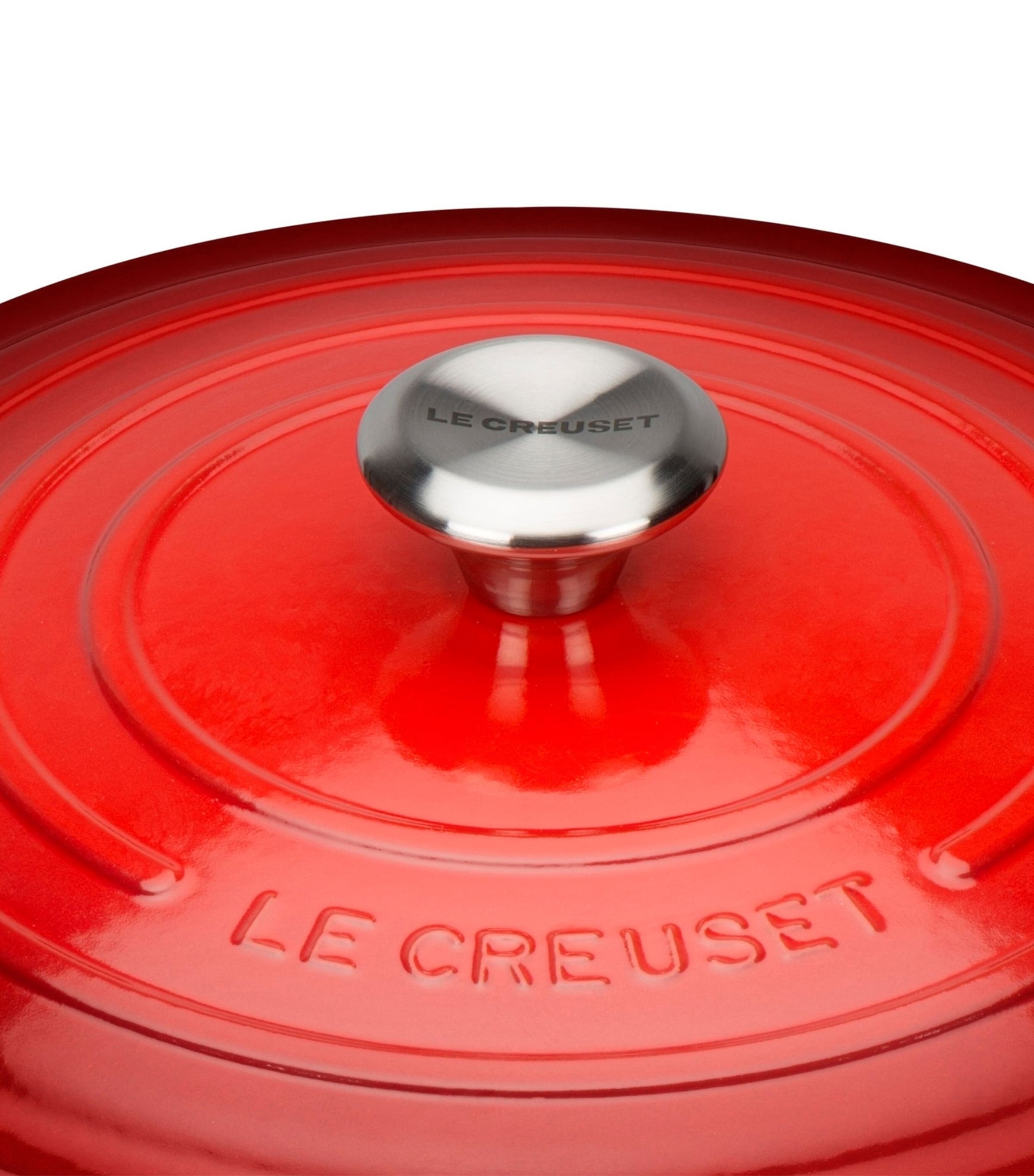 Cast Iron Round Casserole Dish (28cm) CERISE Image 3