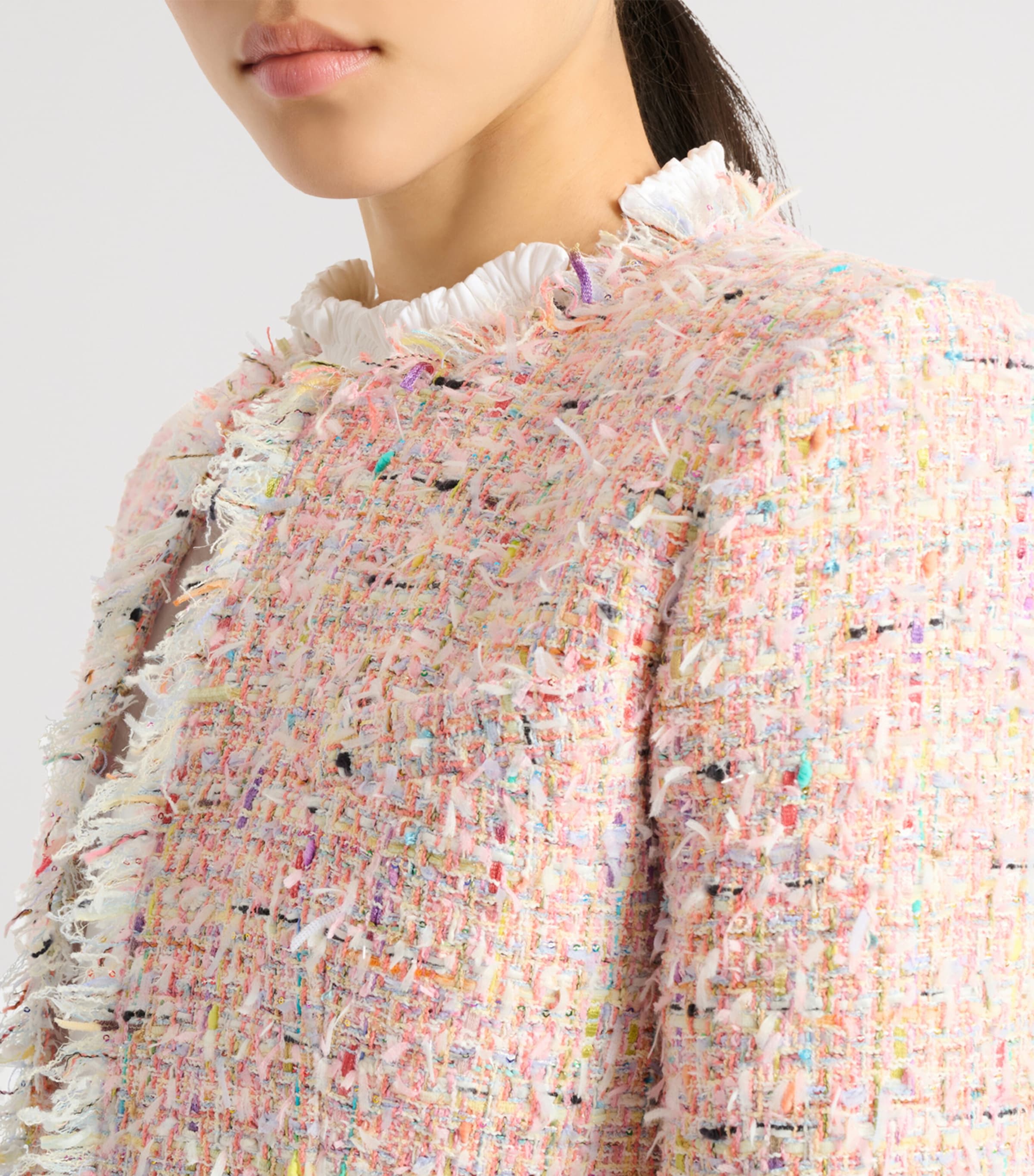 Balmain Womens Tweed cropped jacket Aaa Multicolore Image 8