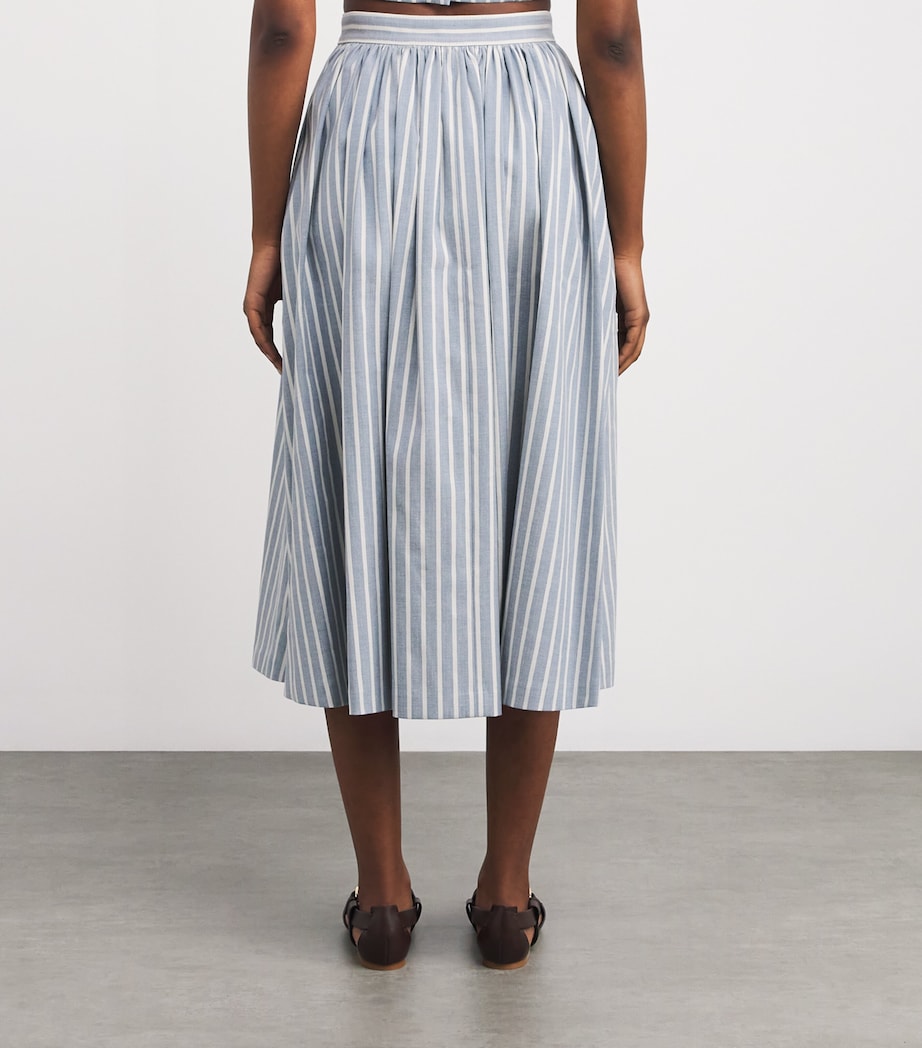 Denim Stripe Bryce Midi Skirt STONE BLUE/CHALK Image 4