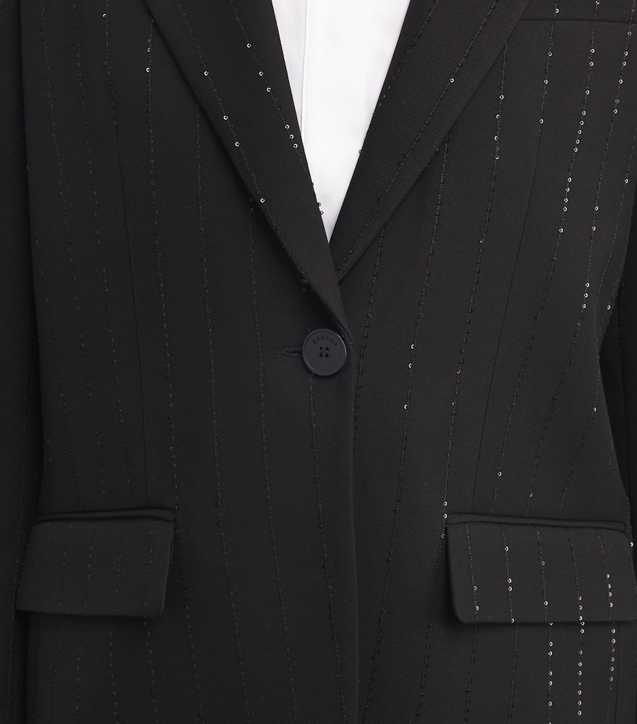 Sequin-Stripe Opera Blazer BLACK Image 6