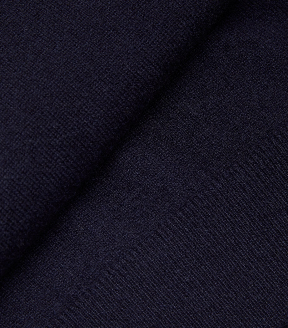 Cashmere Long-Sleeve Polo Shirt NAVY Image 5