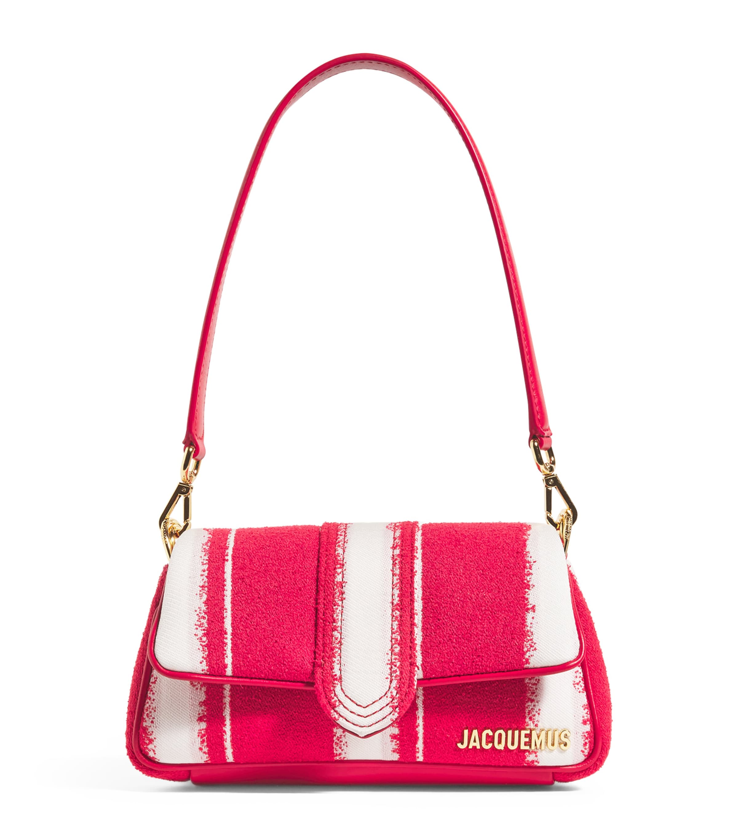 Jacquemus Mini Striped Le Bambinou Shoulder Bag In Red