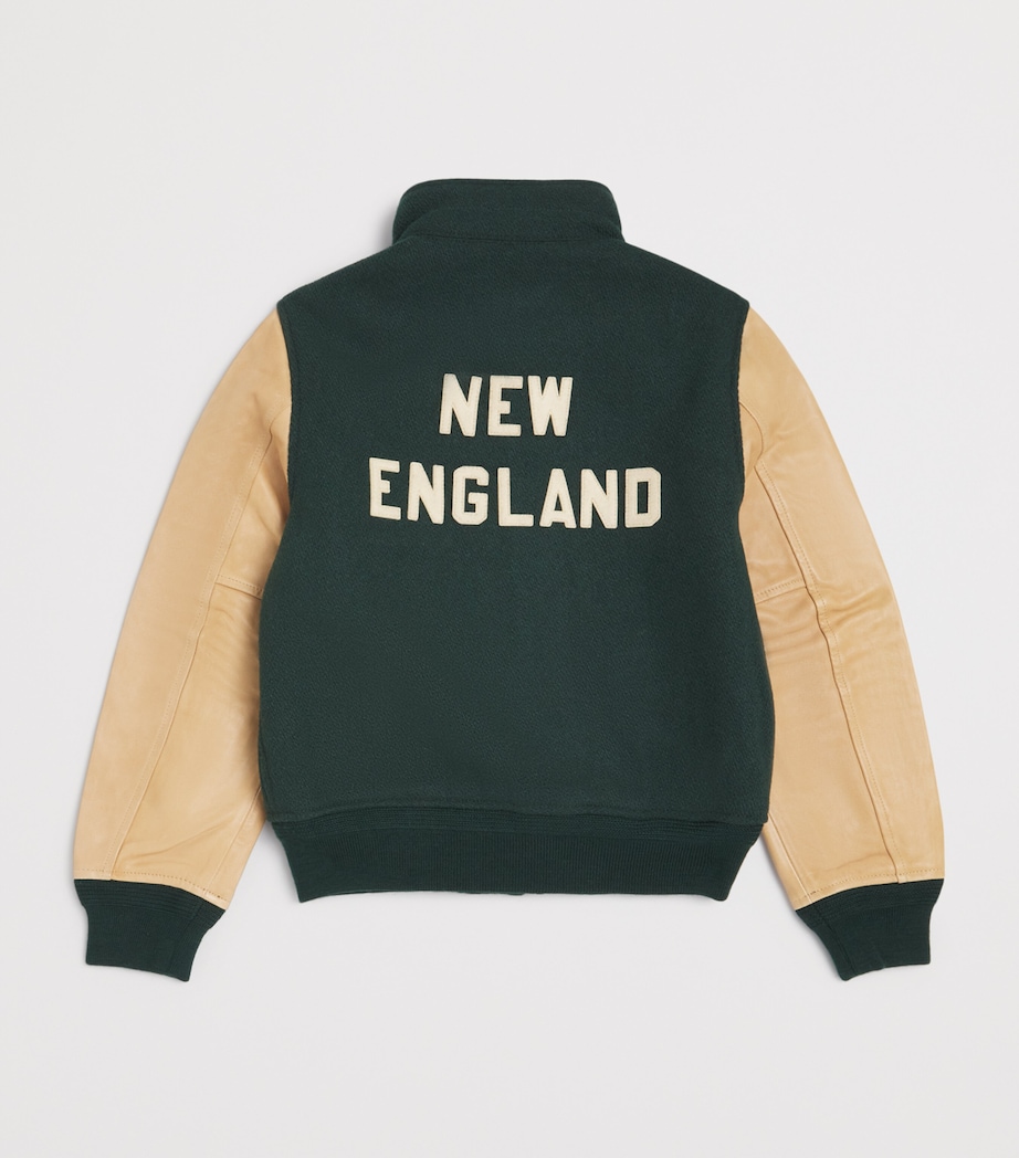New England Bomber Jacket (6-14 Years) GREEN Image 2