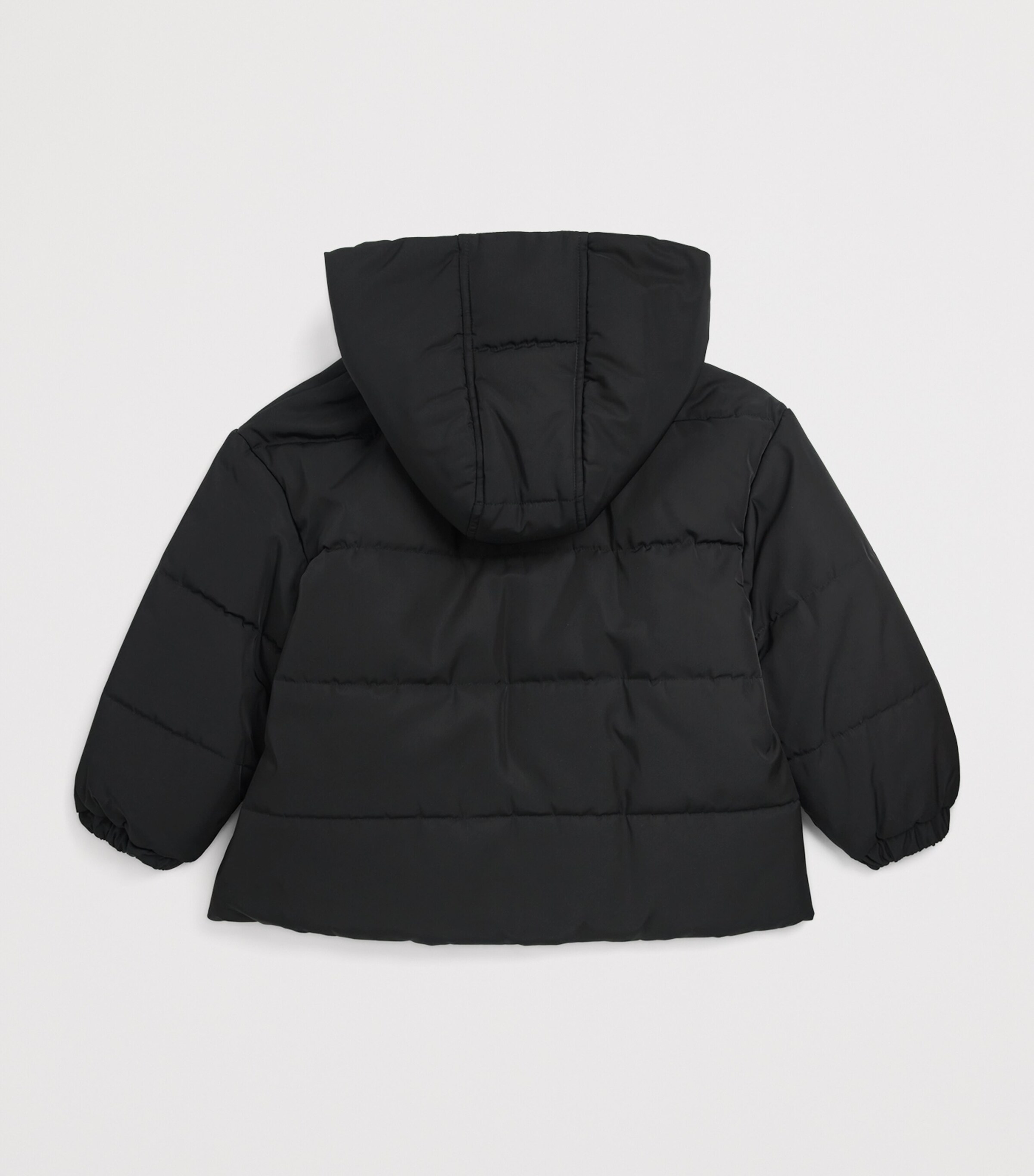 Balmain Kids Black Hooded Label-Detail Puffer Jacket (8-14 Years