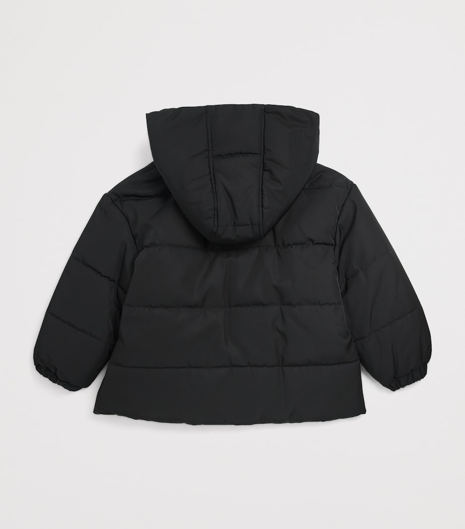 Hooded Label-Detail Puffer Jacket (8-14 Years) 930BLACK Image 2