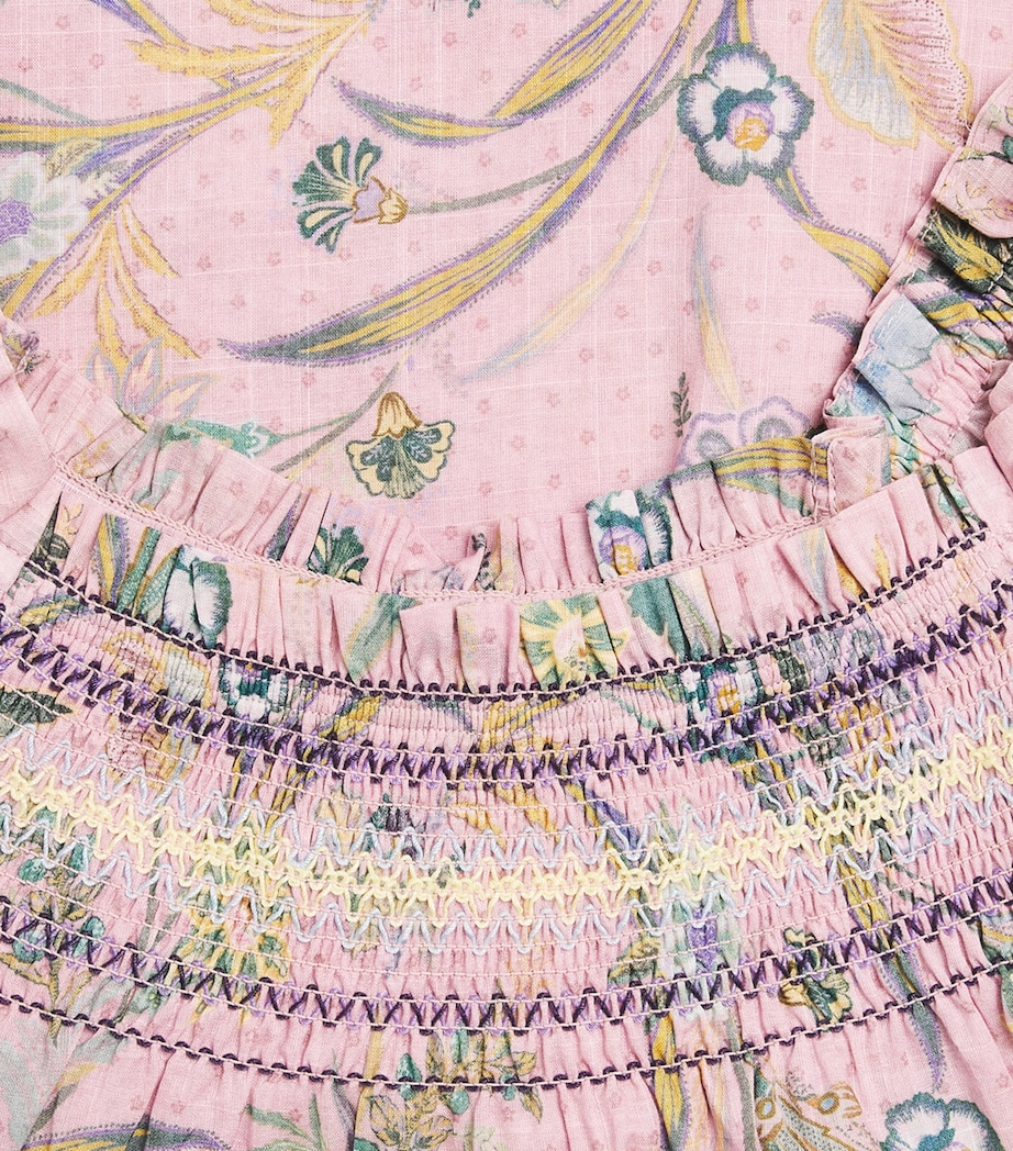 Zimmermann Kids Cotton Indra Flutter Dress (2-12 Years) Lilac Scarf Floral Image 3