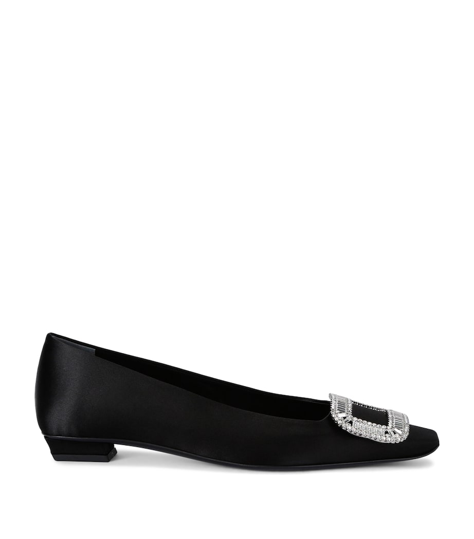 Satin Belle Vivier Ballet Flats BLACK Image 1