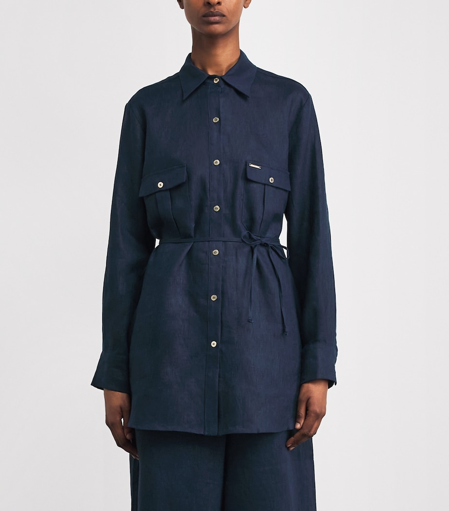 Melissa Odabash Womens Linen Ariel Shirt Navy Image 4