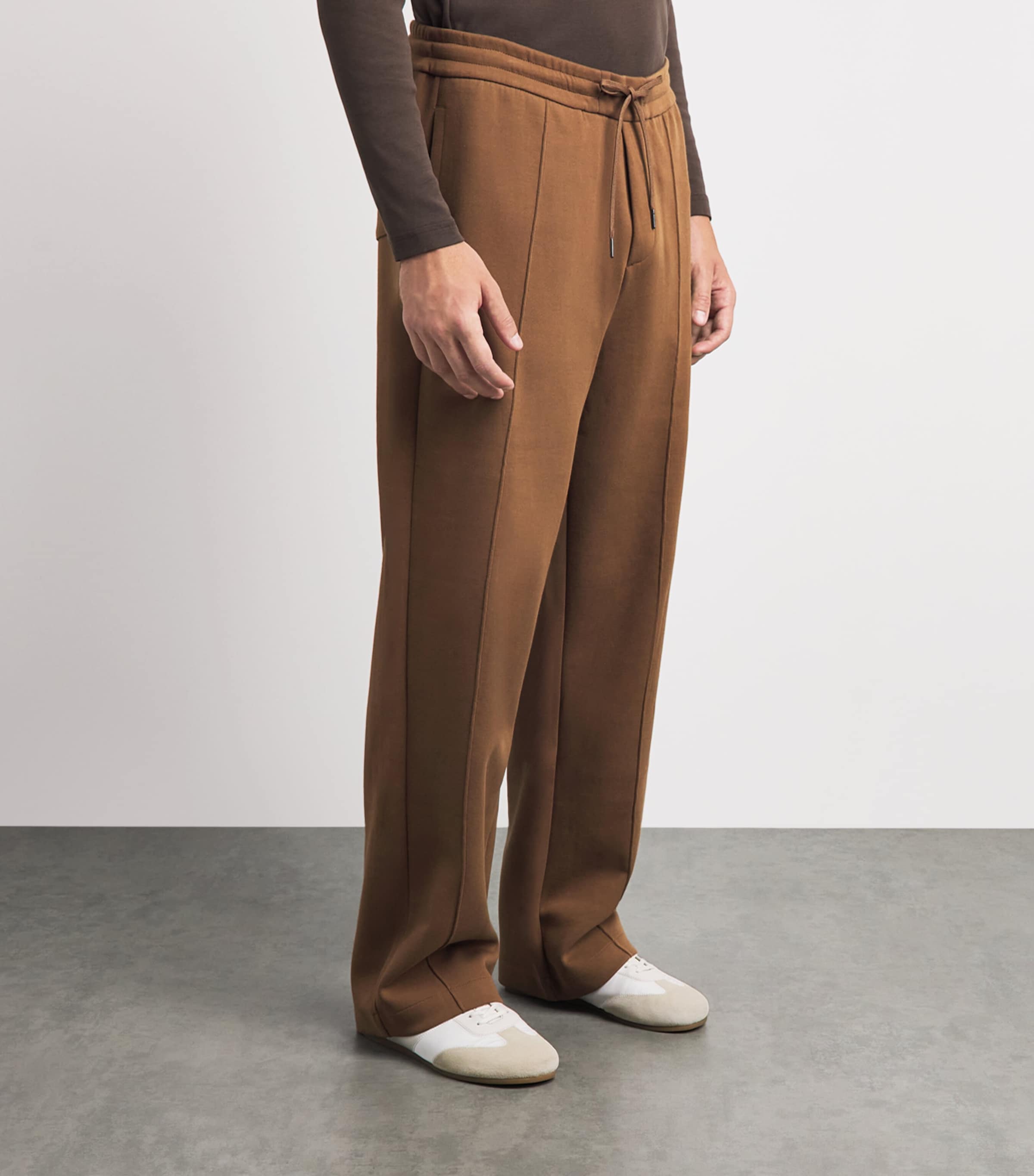 Polo Ralph Lauren Mens Pintuck Polo Pony Sweatpants Luggage Brown Image 4