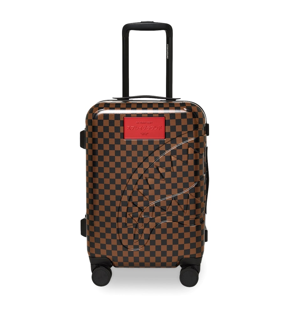 Sprayground Embossed Check Cabin Suitcase (55cm) Red Redemption Image 1
