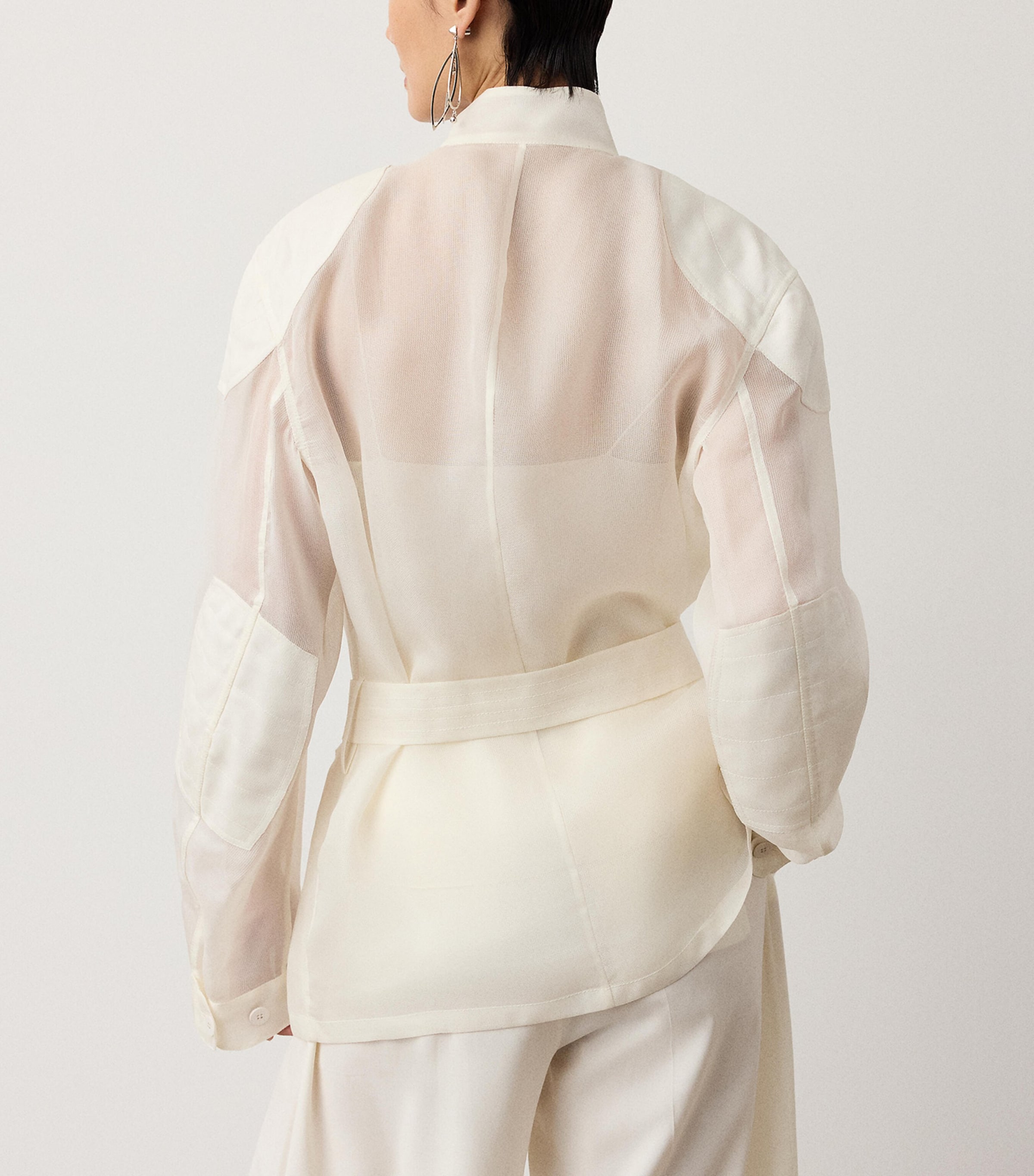 Ralph Lauren Collection Womens Silk Gazar Zaria Jacket Cream Image 4