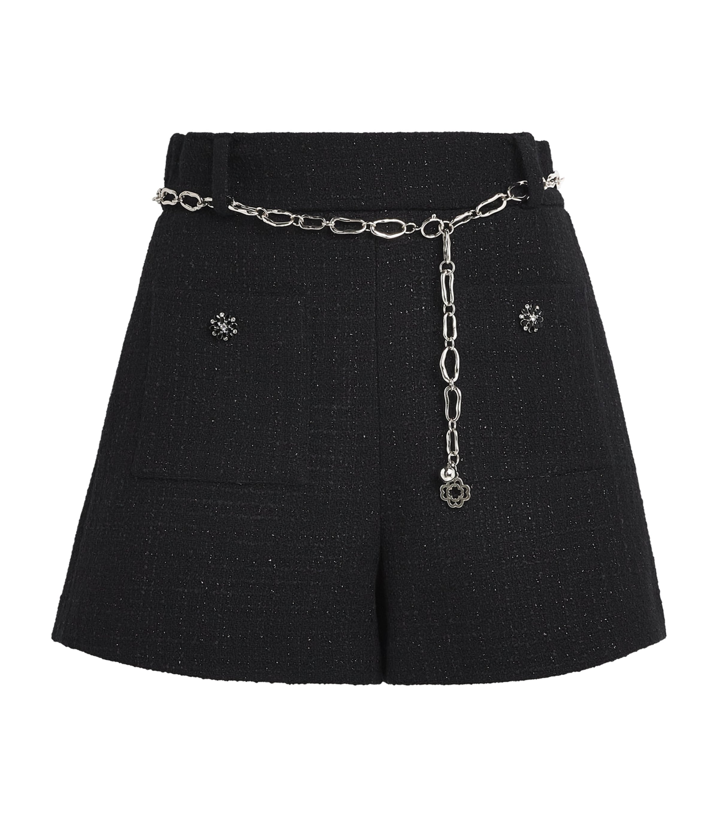 Tweed Chain Belt Shorts BLACK Image 1