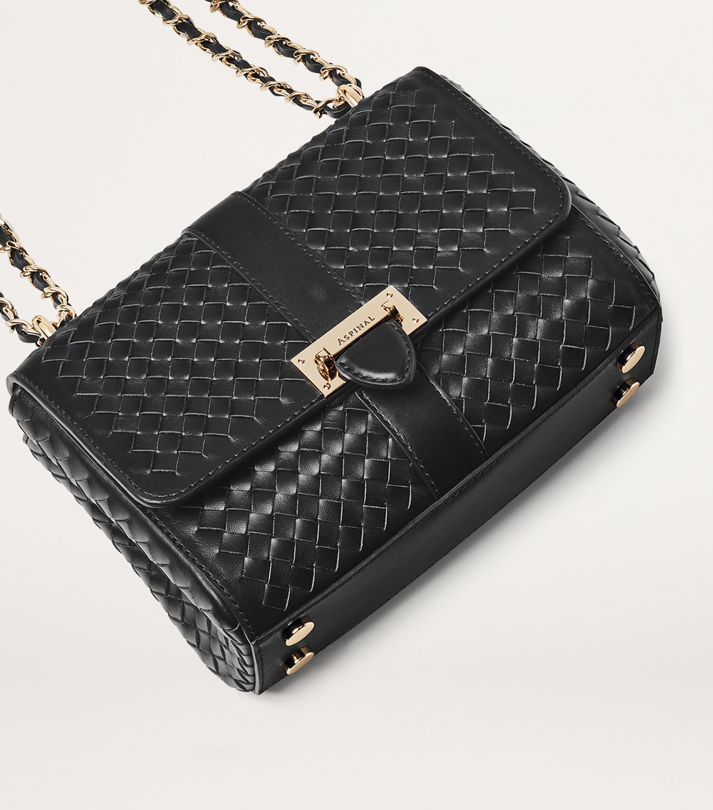Aspinal Of London Small Leather Lottie Cross-Body Bag Black Image 3