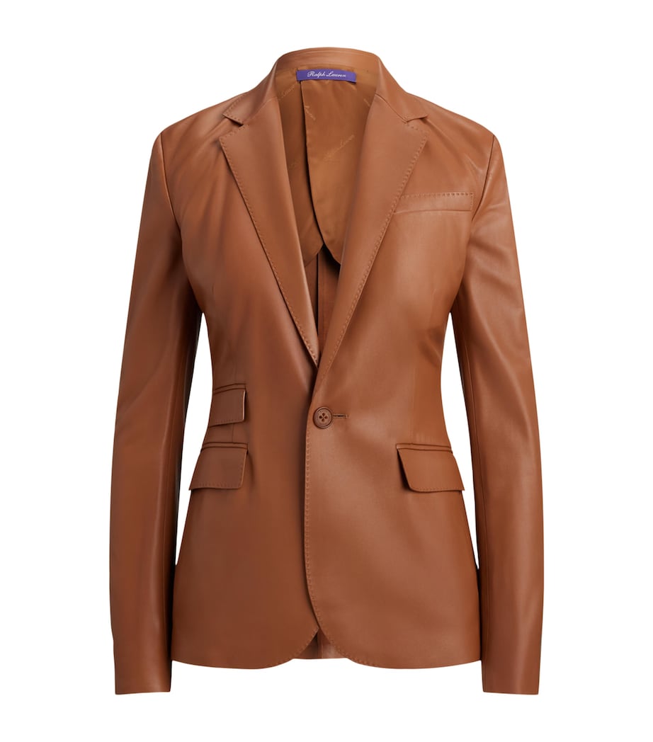 Ralph Lauren Collection Womens Parker Leather Blazer Light/pastel Image 1