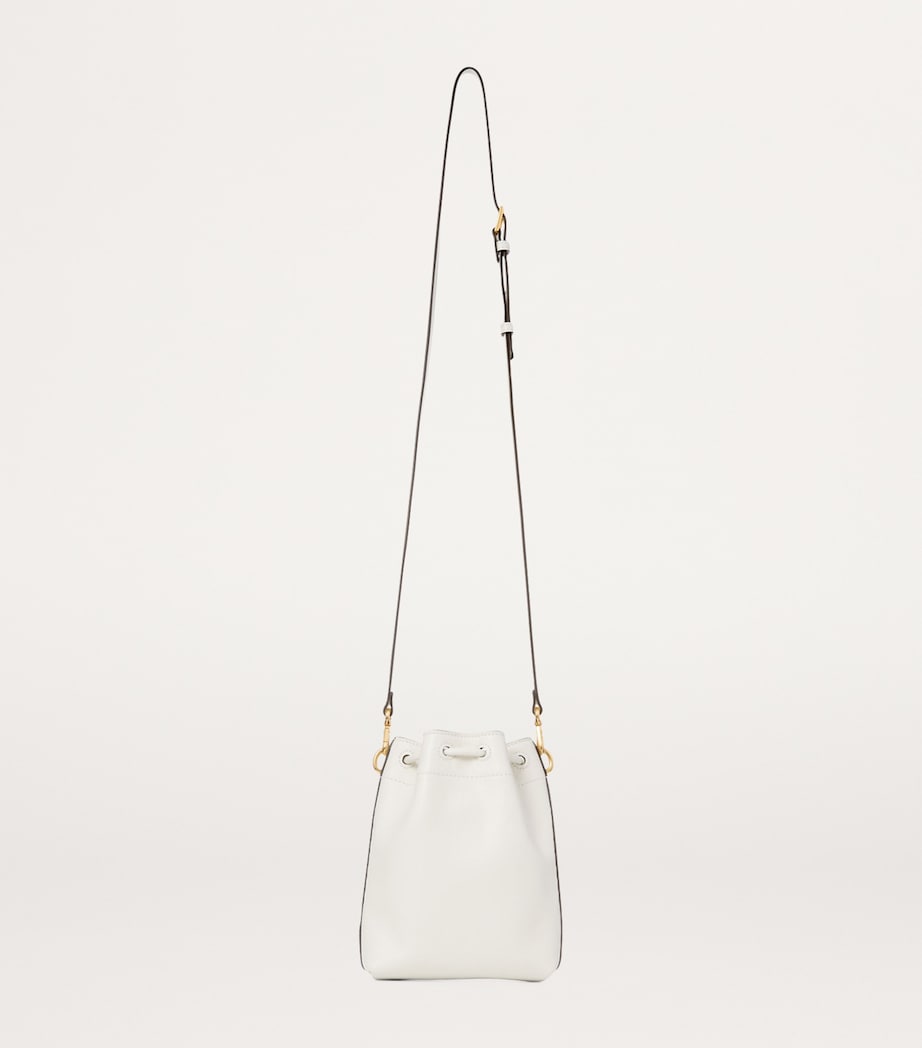 Mini Leather Cinch Bucket Bag LATTE/GOLD Image 5
