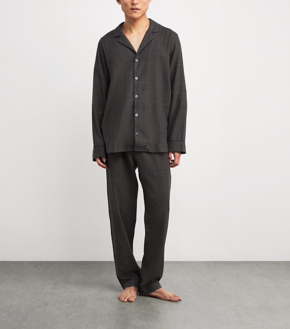 Cotton-Wool Check Cozy Flannel Pyjama Set 791 OLIVE CHECK Image 2