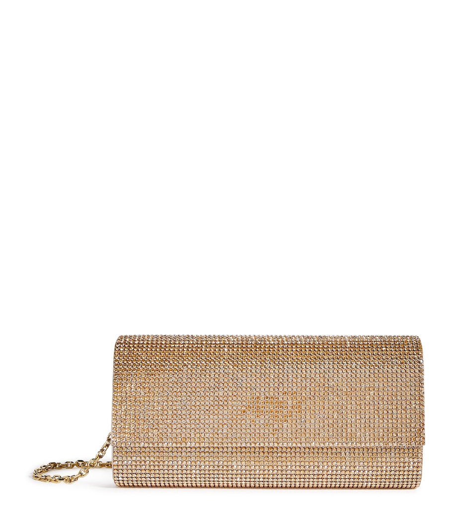 Satin Crystal-Embellished Perry Clutch Bag CPROS CHAMPAGNE Image 1