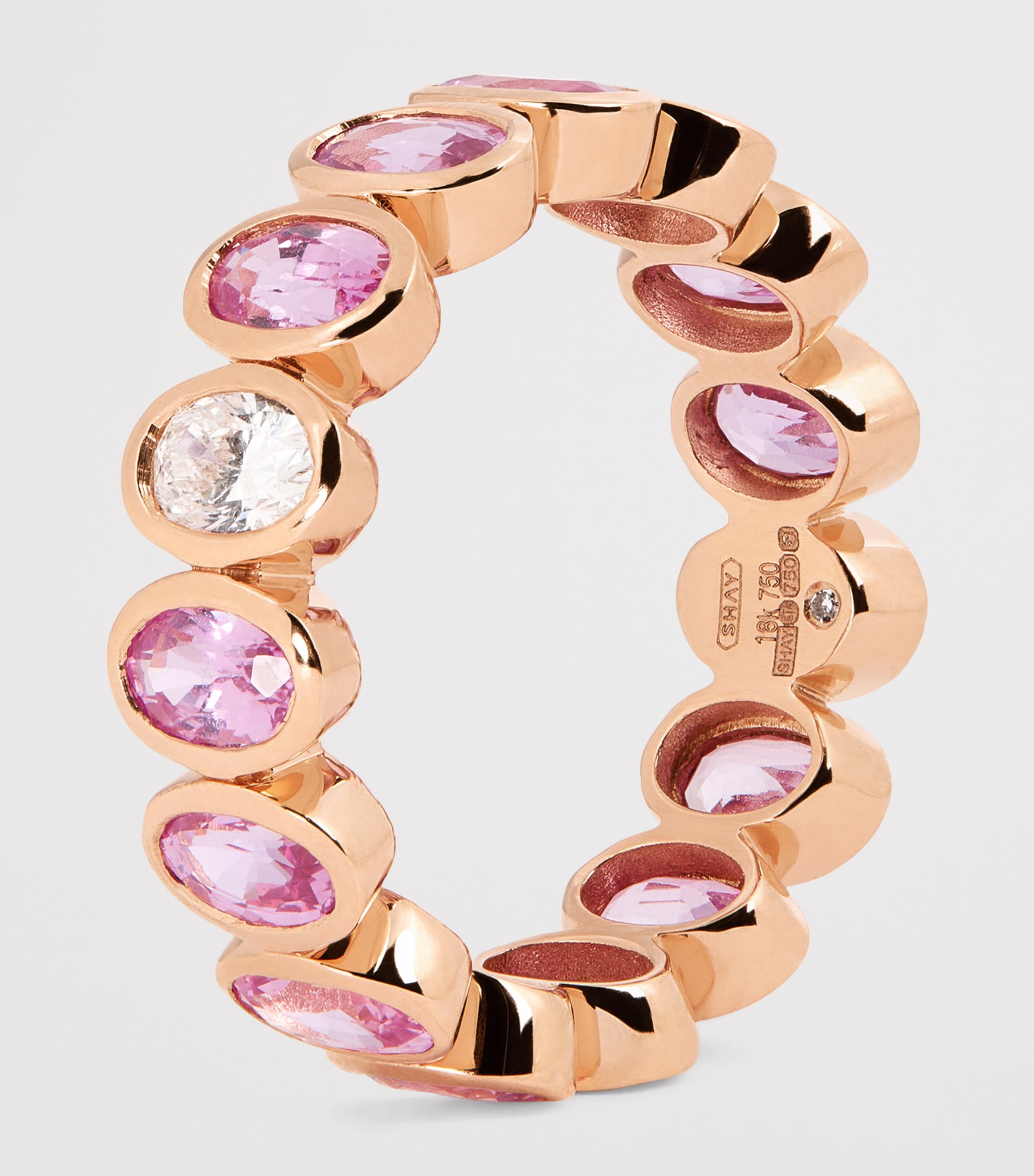 SHAY Rose Gold, Diamond and Sapphire Eternity Ring Rose Gold Image 5