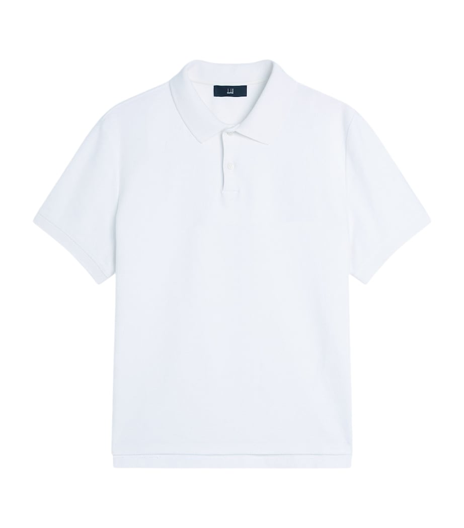 Dunhill Mens Cotton Herringbone Polo Shirt Image 1
