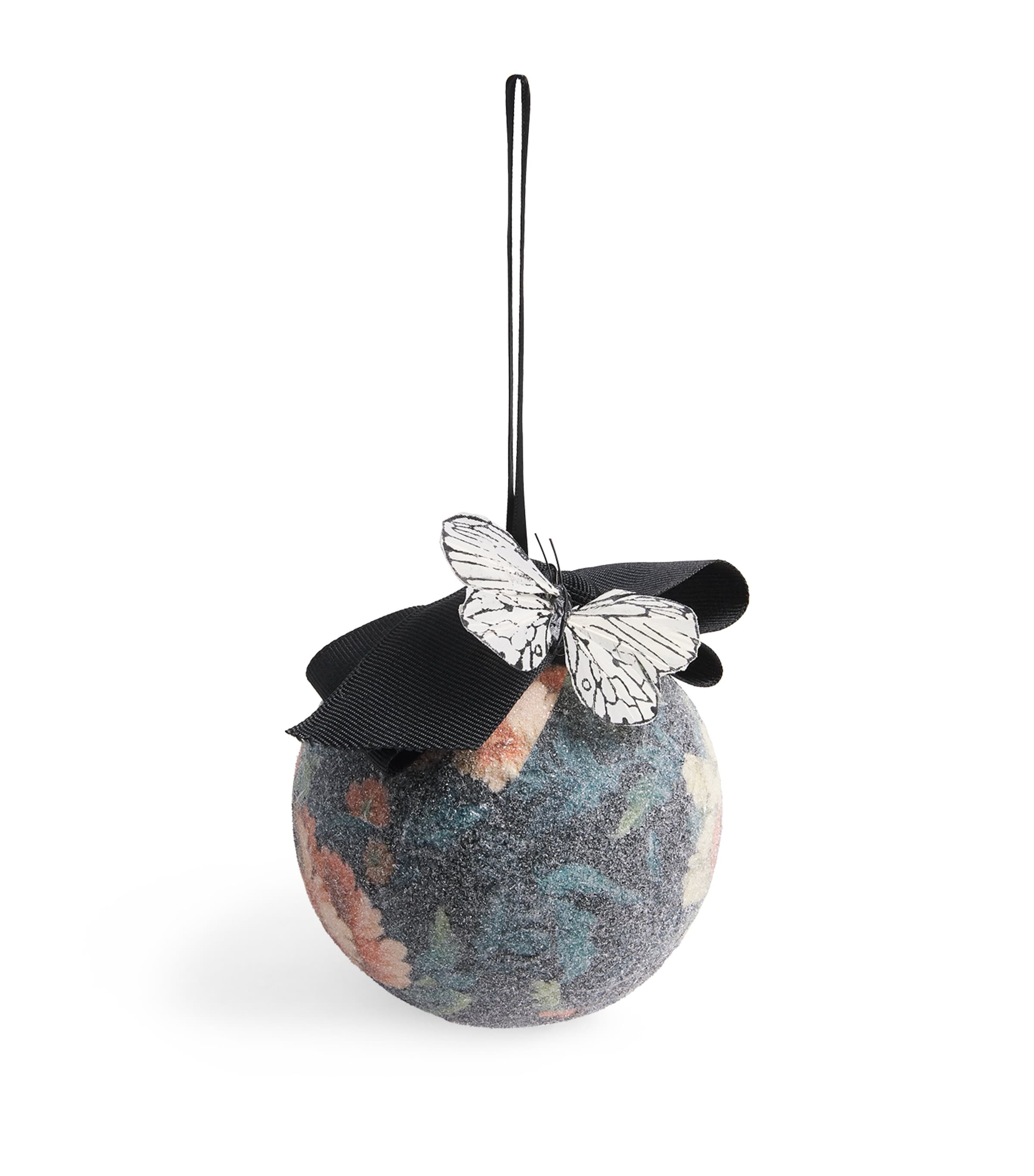 Harrods Butterfly-detail Floral Bauble In Black